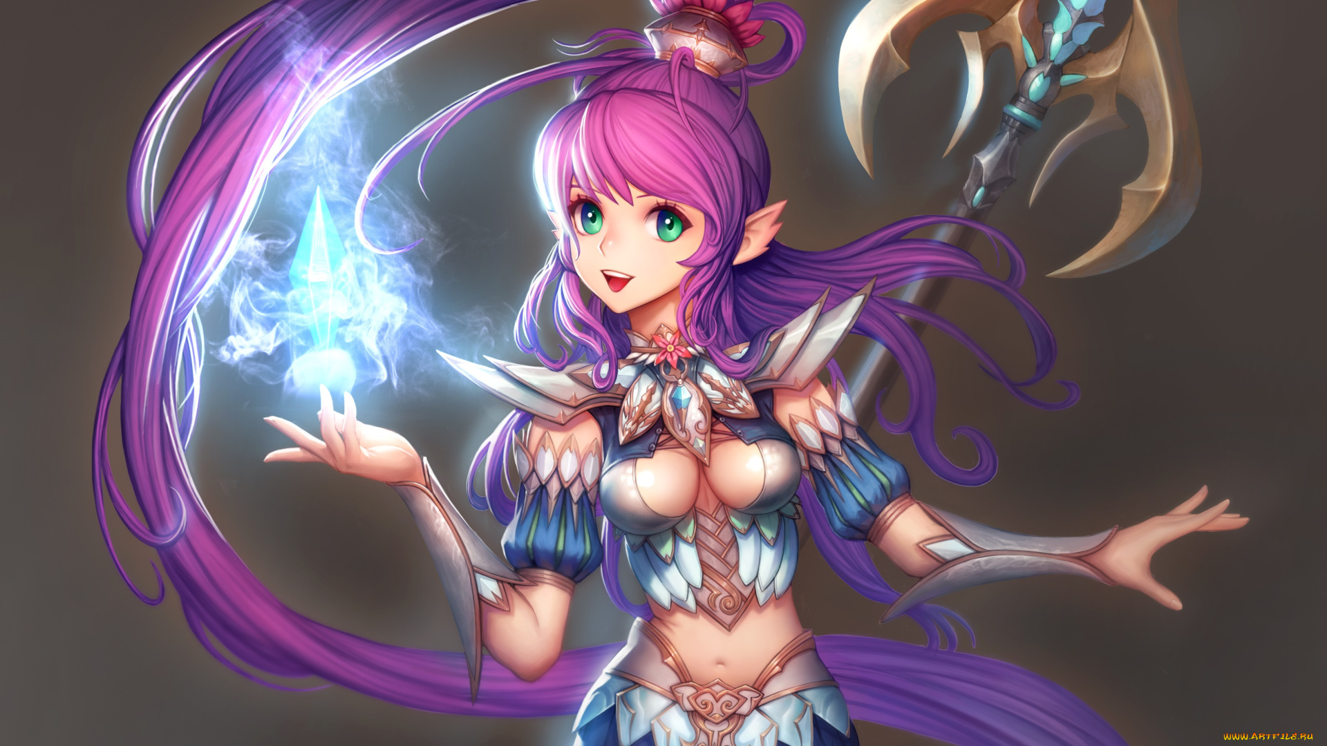 аниме, оружие, , техника, , технологии, копьё, девушка, saringongja