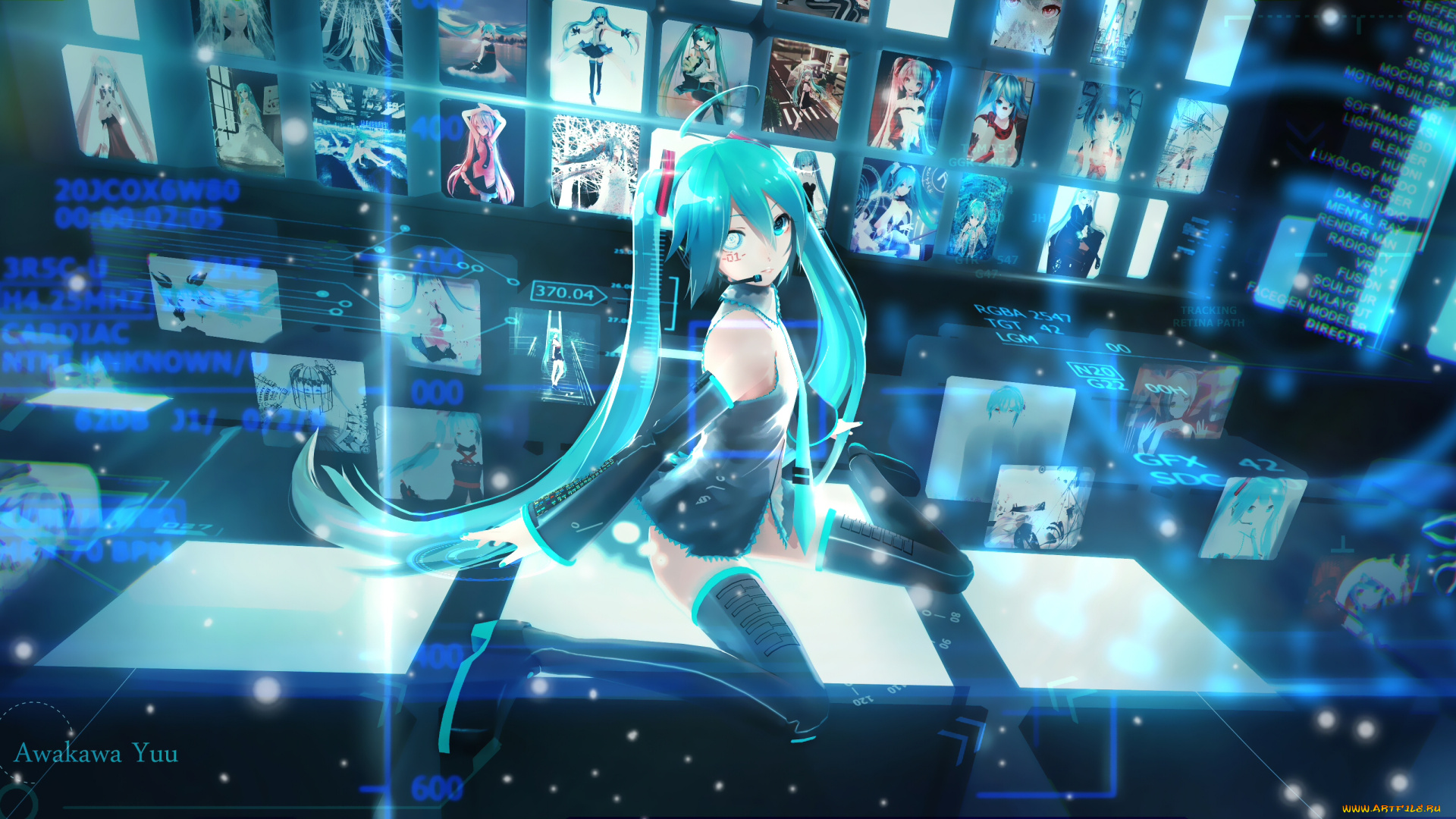 аниме, vocaloid, hatsune, miku, awakawayui