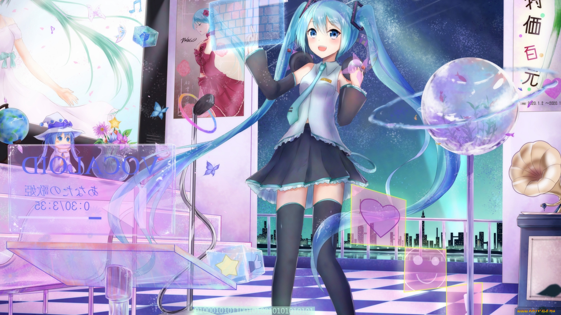 аниме, vocaloid, hatsune, miku, kinom