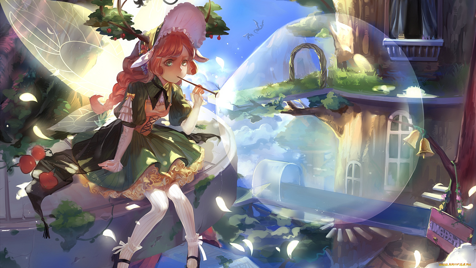 аниме, животные, , существа, rifsom, арт, девочка