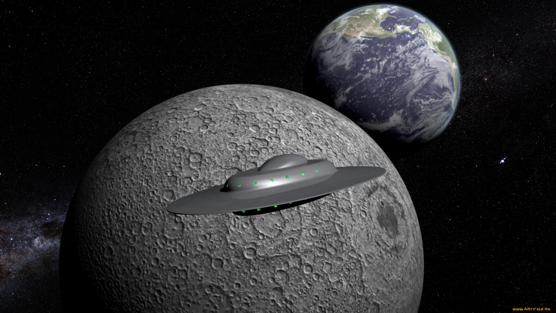 космос, арт, космический, корабль, планета, звезды, вселенная, полет