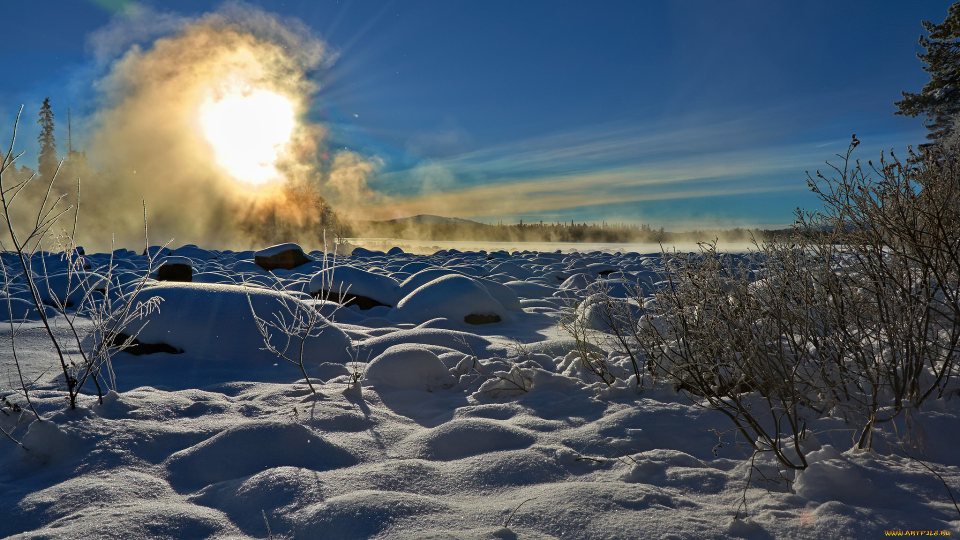 природа, зима, снег