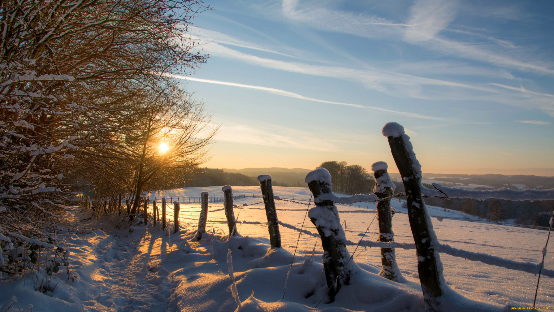 природа, зима, снег