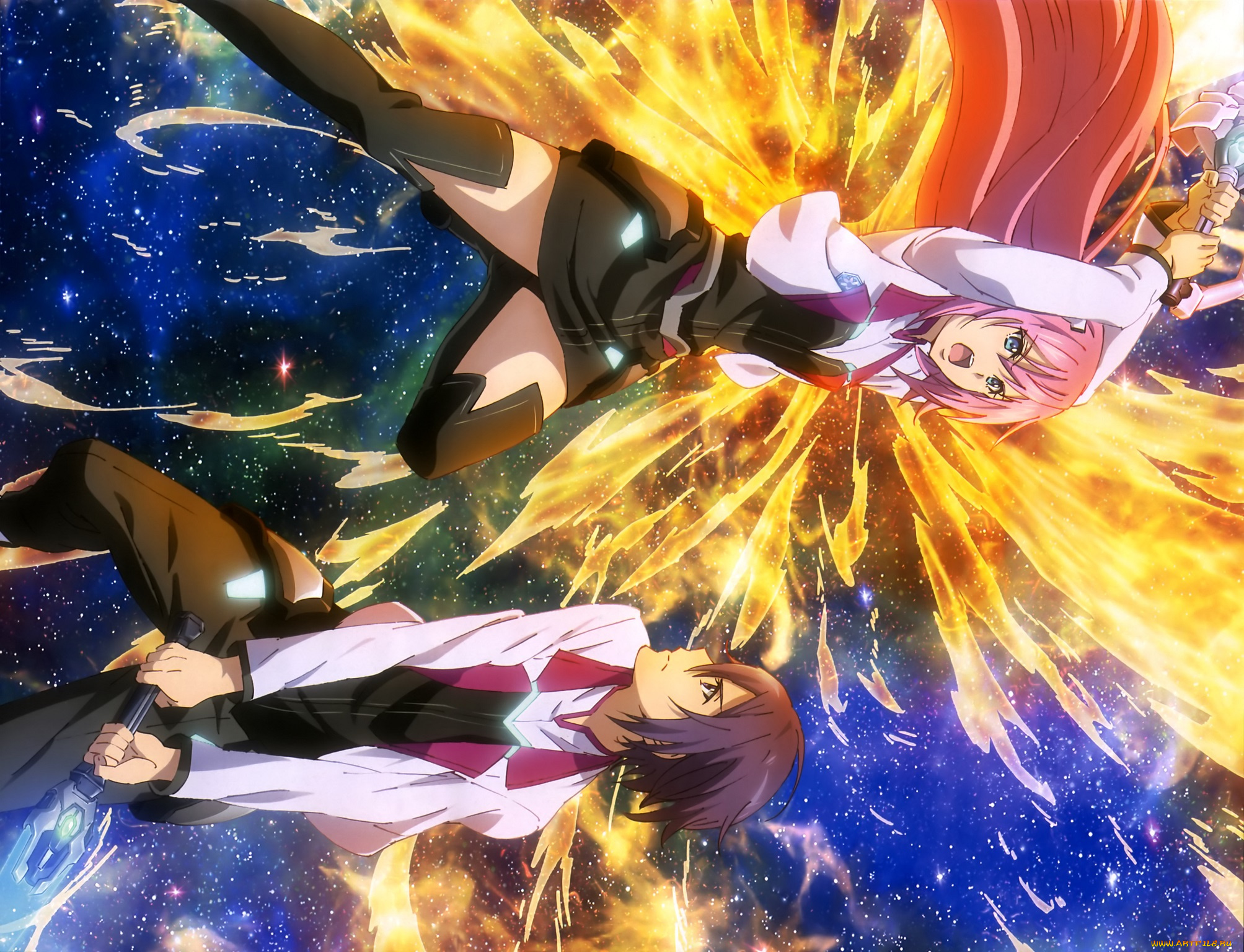 аниме, gakusen, toshi, asterisk, бой