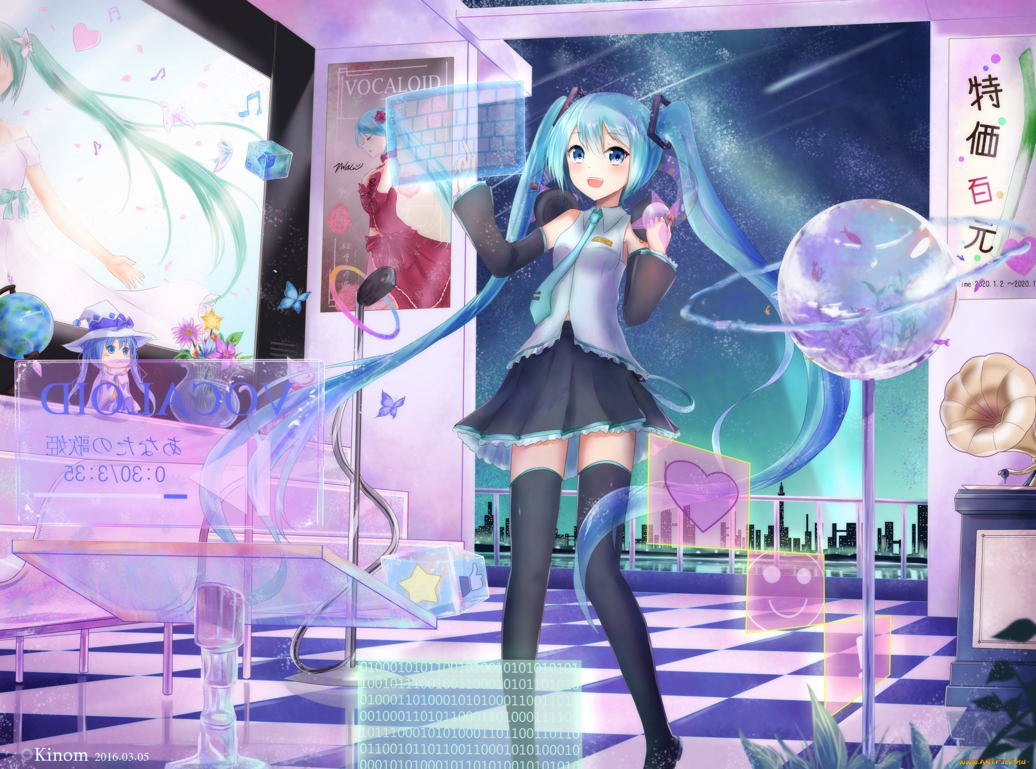 аниме, vocaloid, hatsune, miku, kinom
