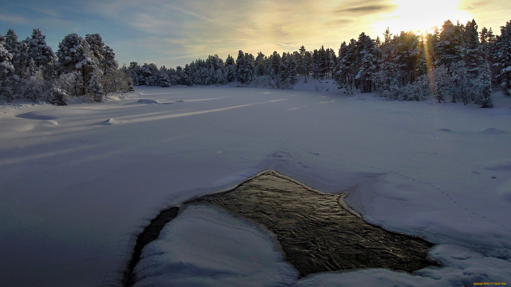 природа, зима, снег