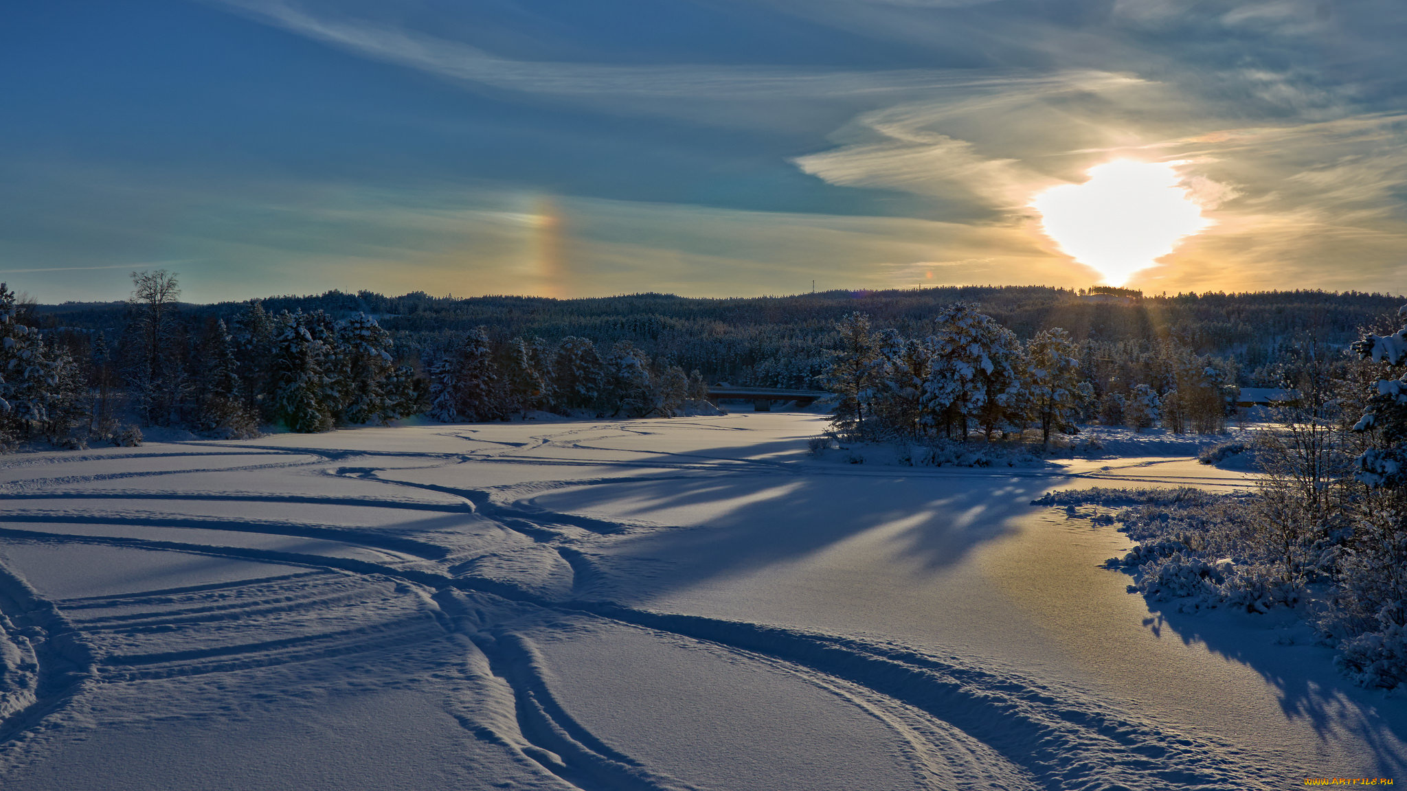 природа, зима, снег