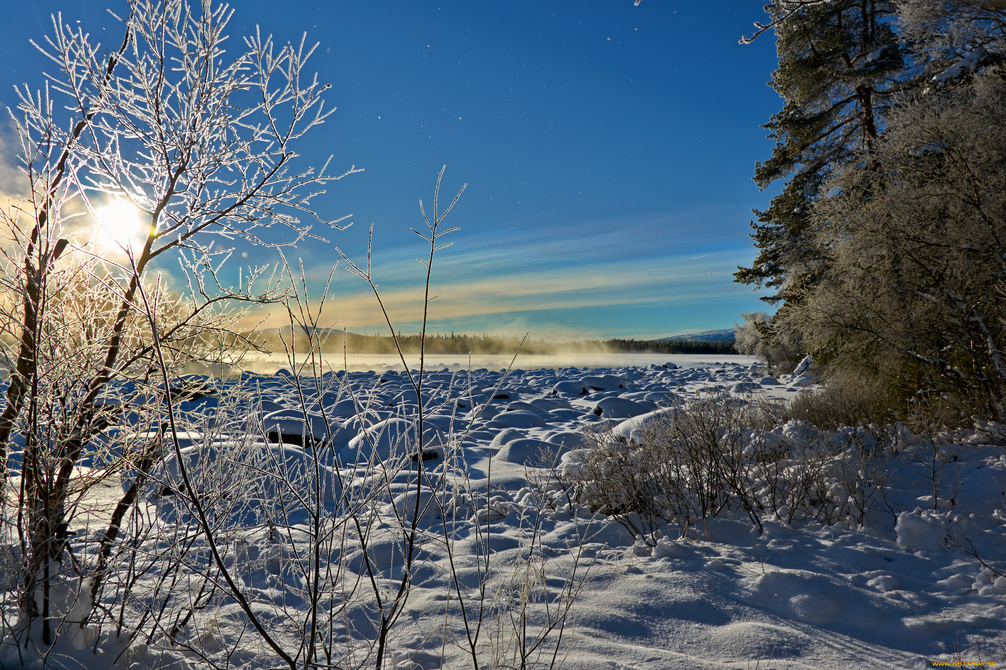 природа, зима, снег