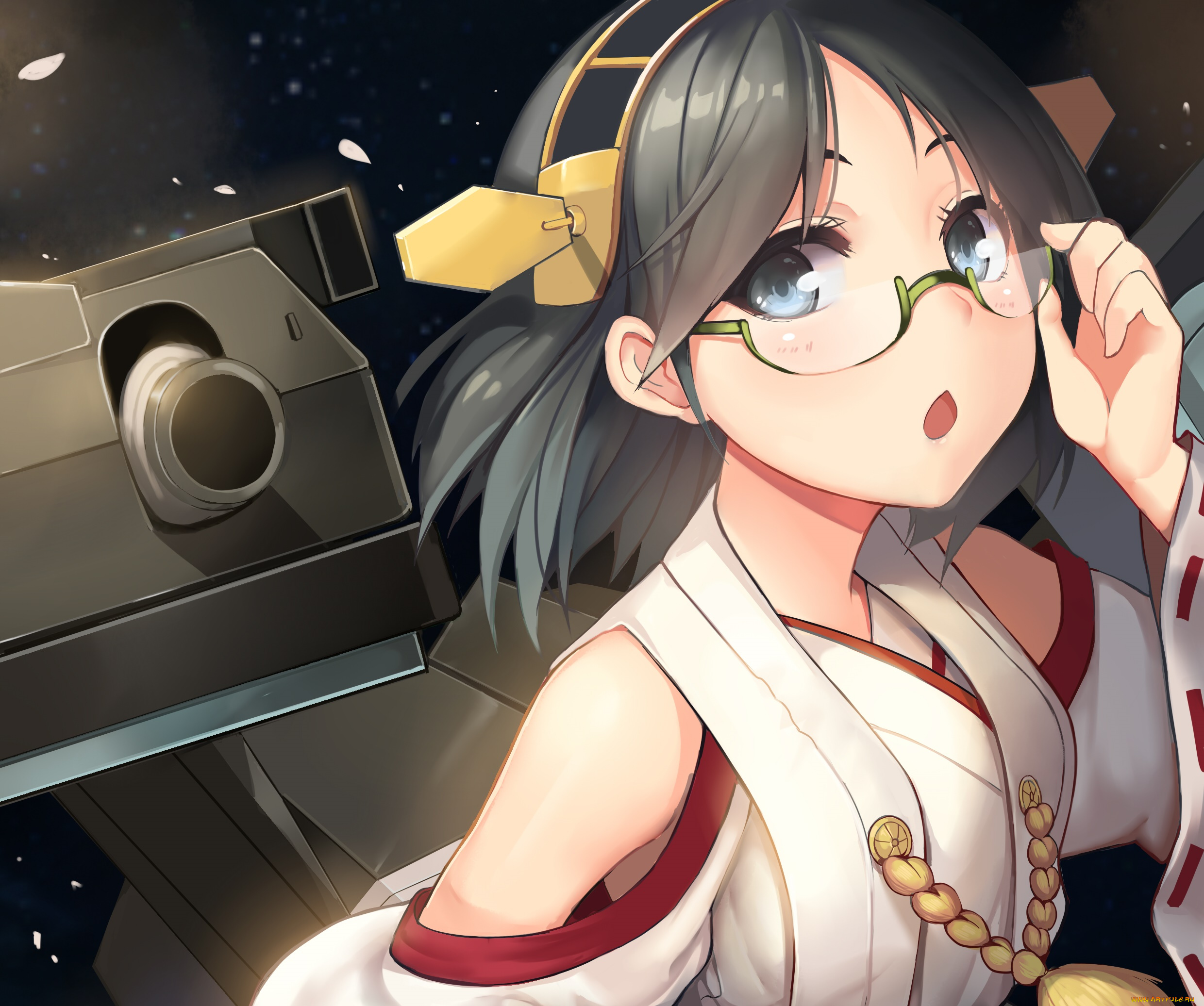 аниме, kantai, collection, фон, взгляд, девушка