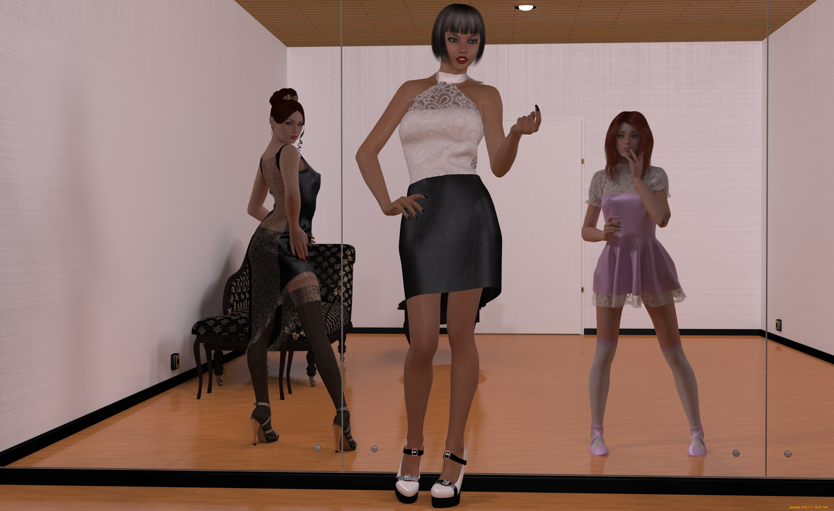 3д, графика, люди, , people, фон, девушки, взгляд