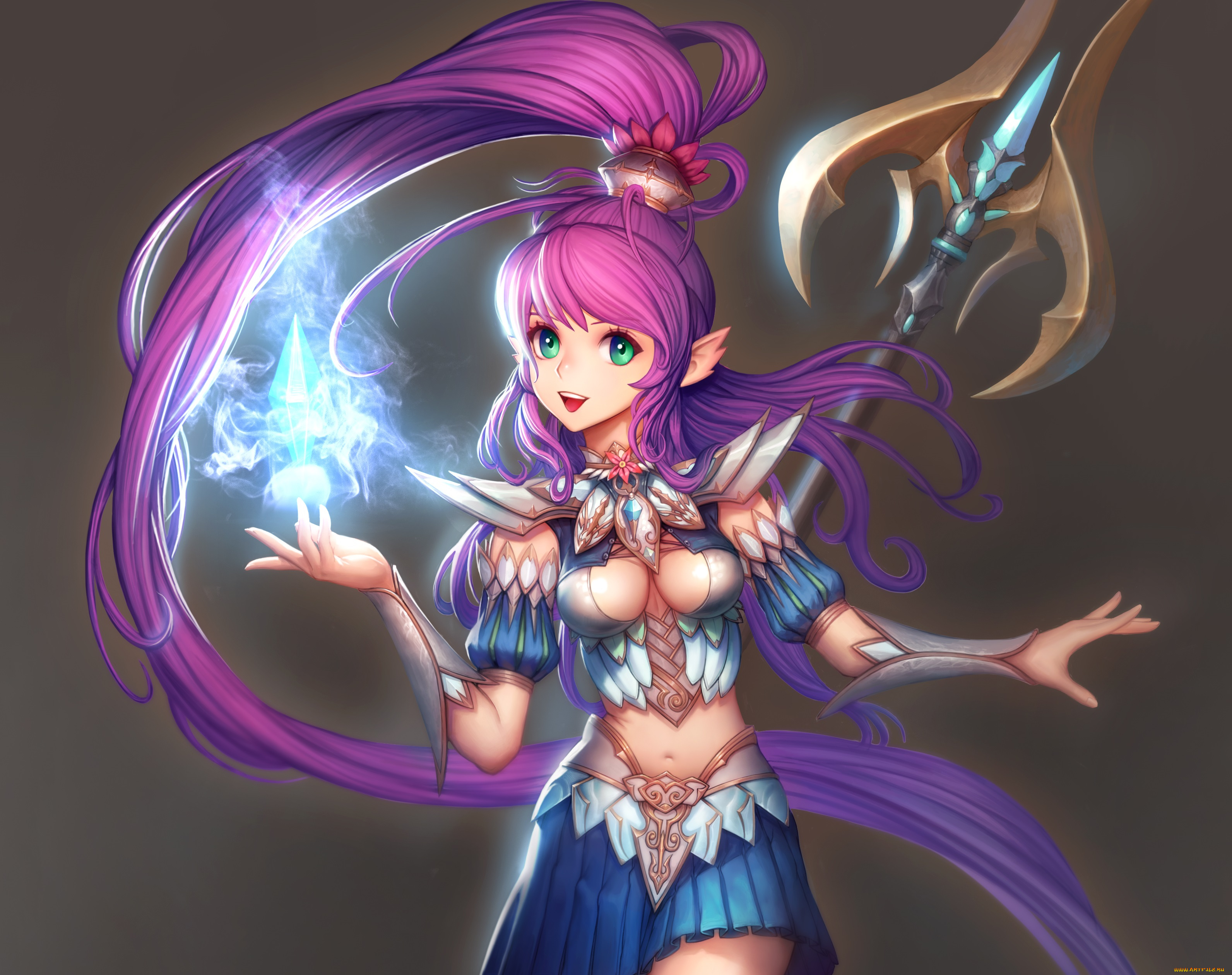 аниме, оружие, , техника, , технологии, копьё, девушка, saringongja