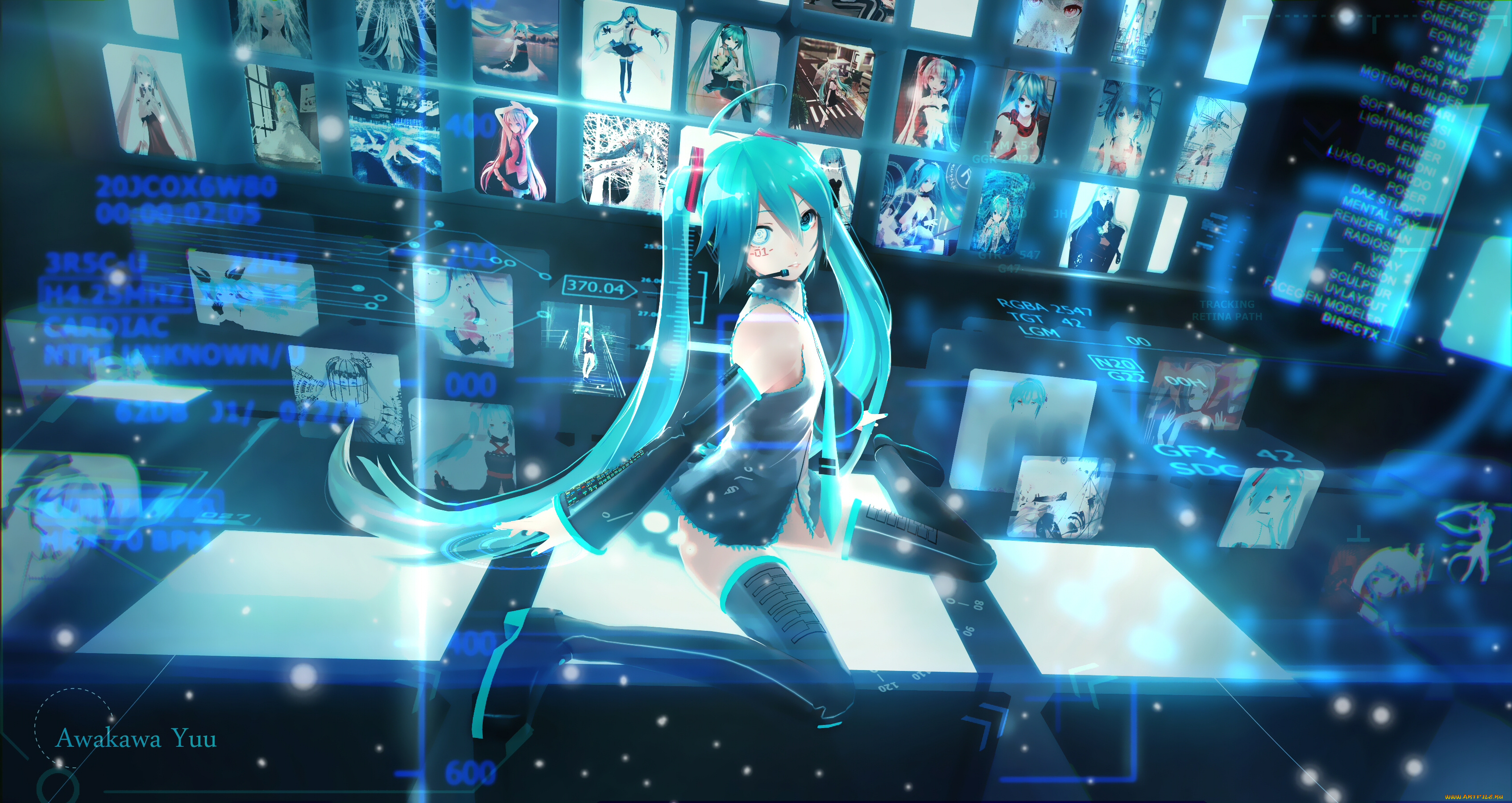 аниме, vocaloid, hatsune, miku, awakawayui