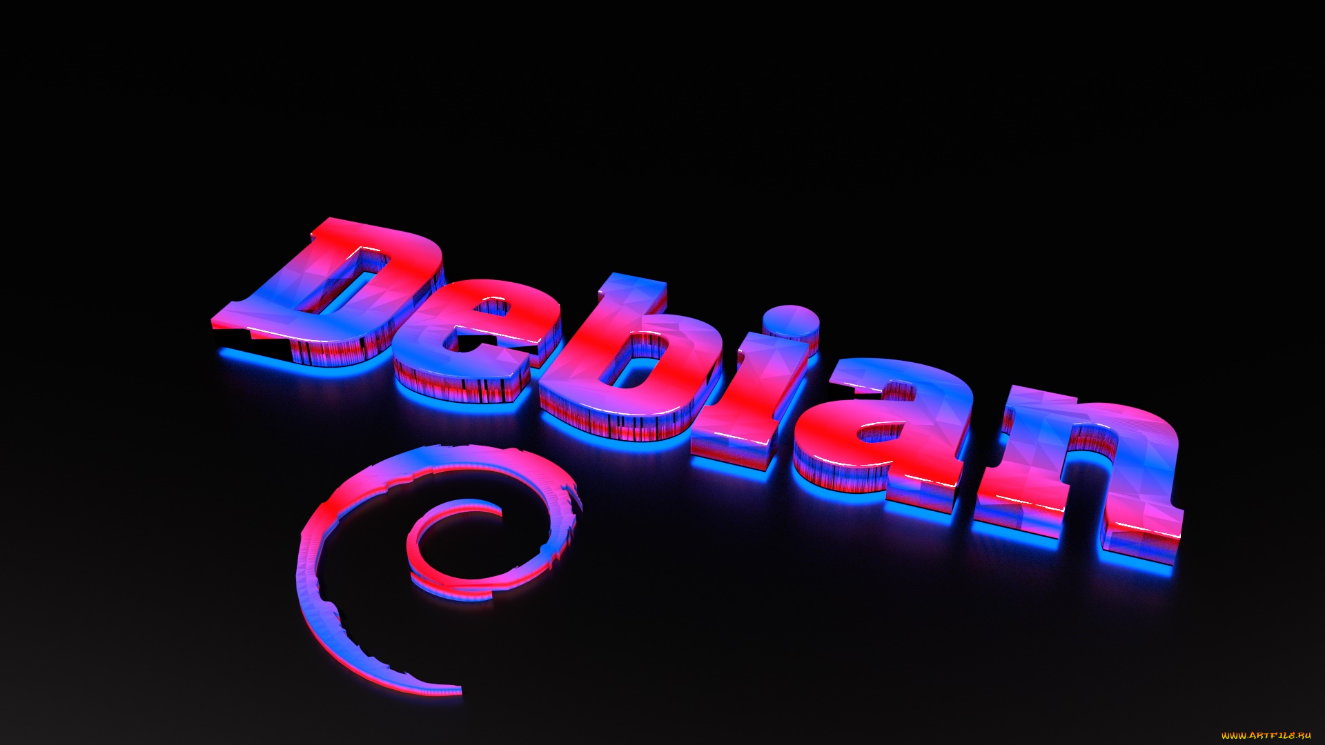 компьютеры, debian, фон, логотип
