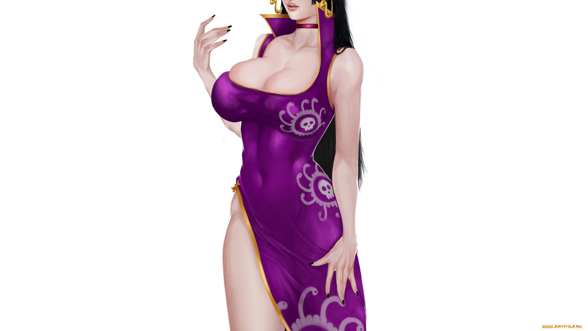 рисованное, люди, фон, девушка, платье, взгляд