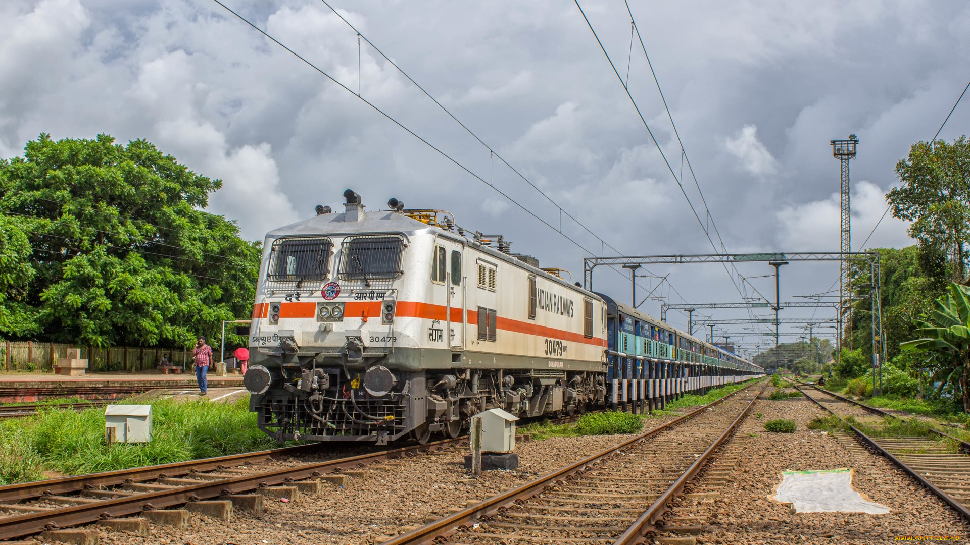 техника, поезда, локомотив, состав