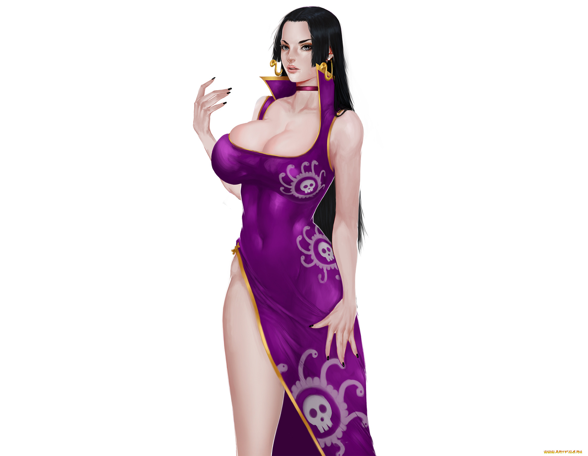 рисованное, люди, фон, девушка, платье, взгляд