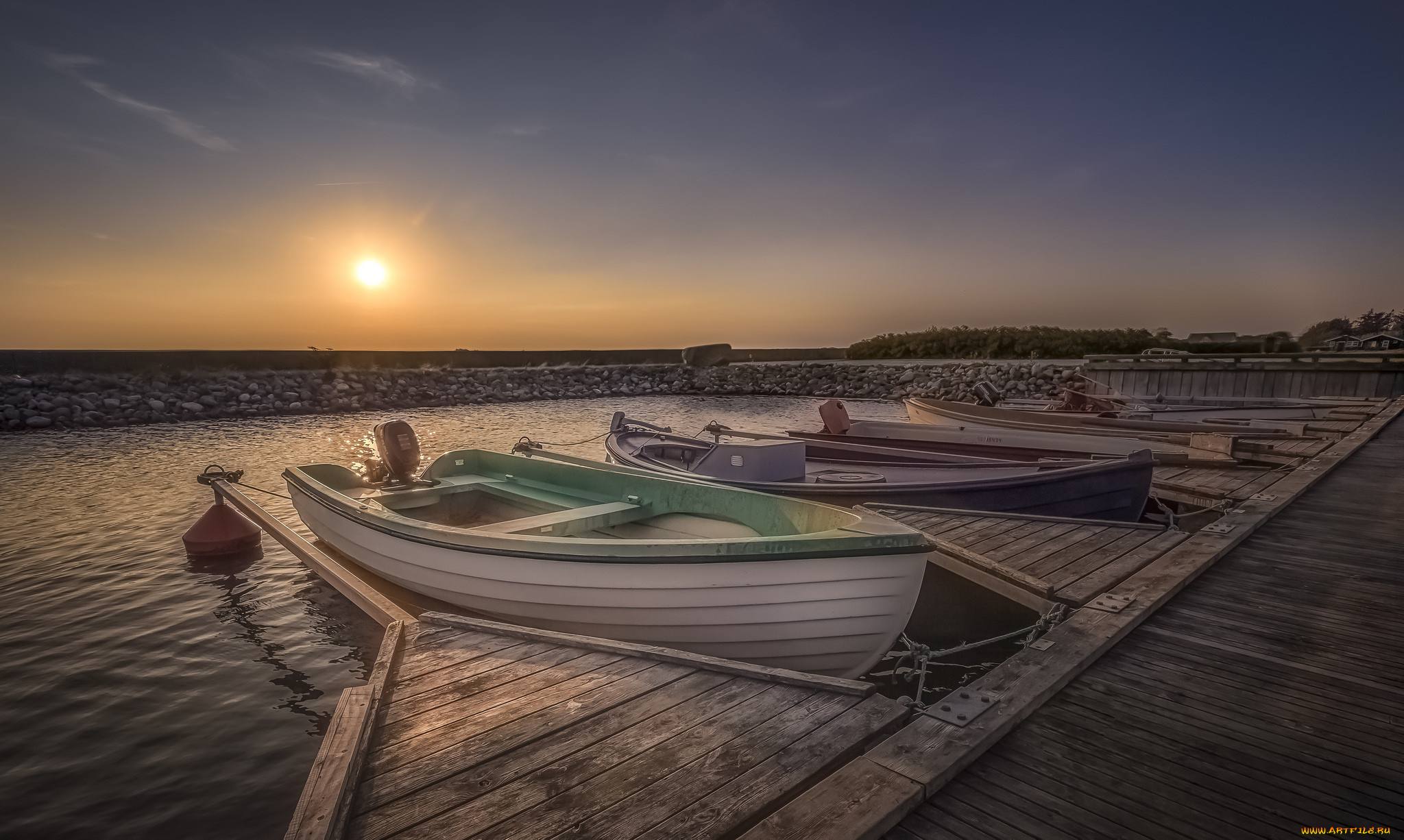 корабли, лодки, , шлюпки, рассвет