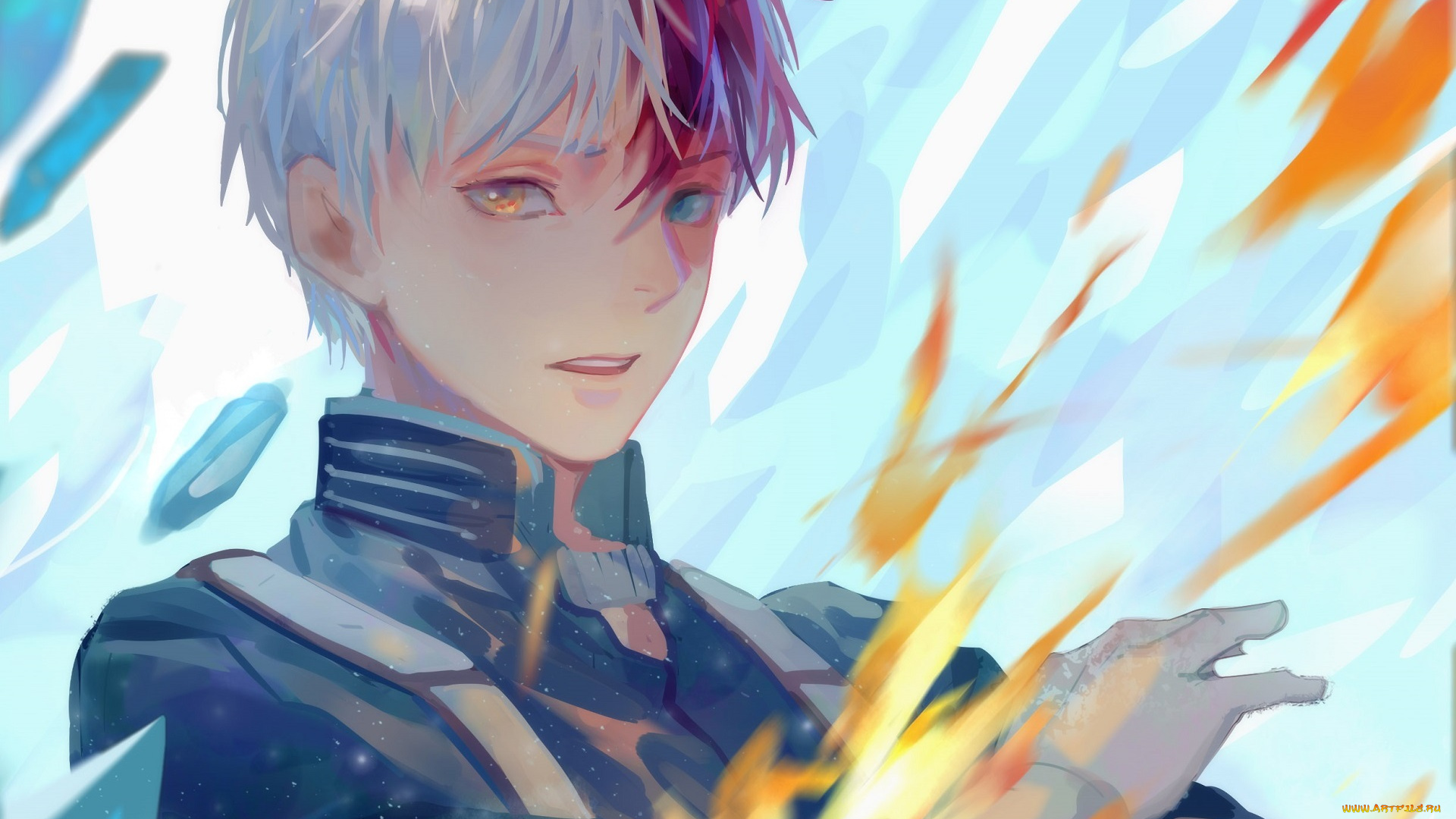 аниме, boku, no, hero, academia, boku, no, hero, academia, todoroki, shouto, fanart, from, pixiv