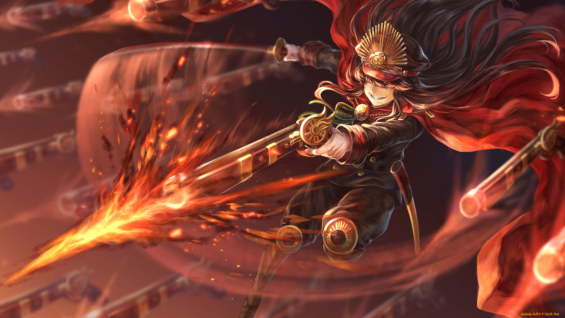 аниме, fate, stay, night, девушка, взгляд, фон