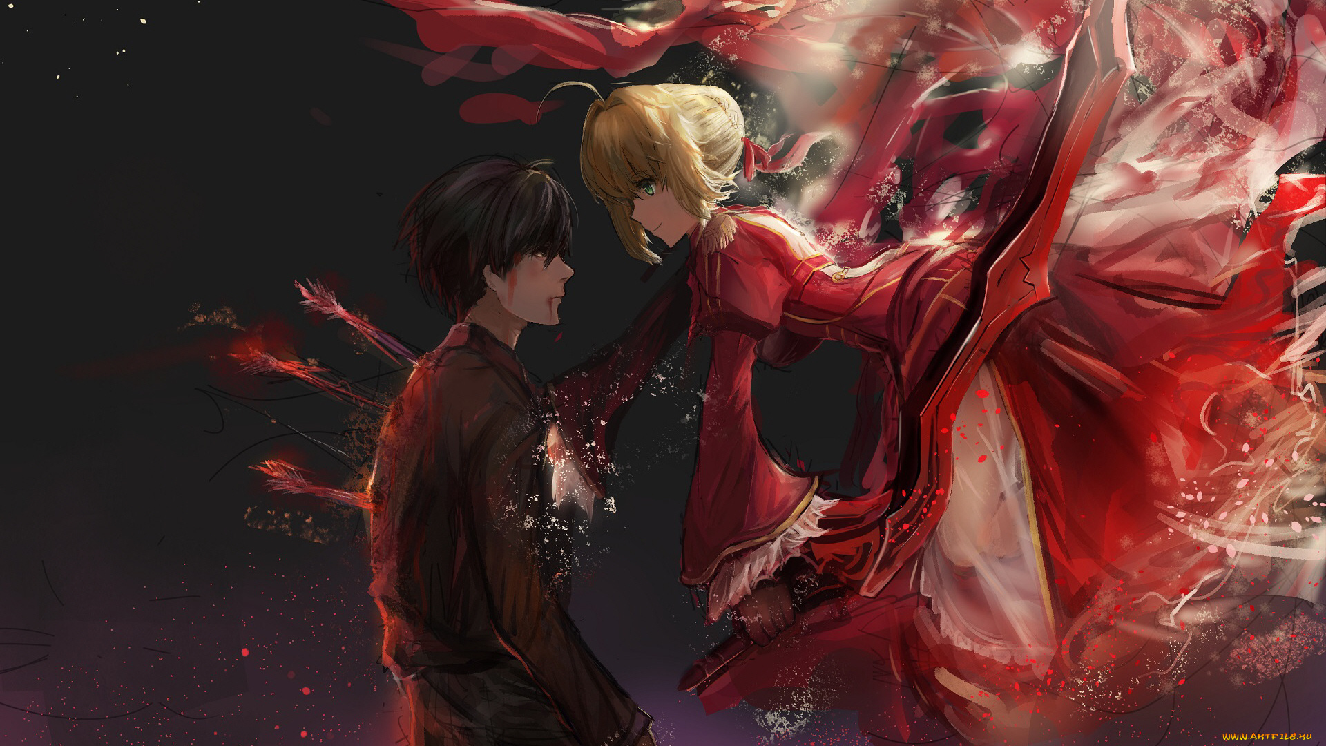 аниме, fate, stay, night, сейбер, парень