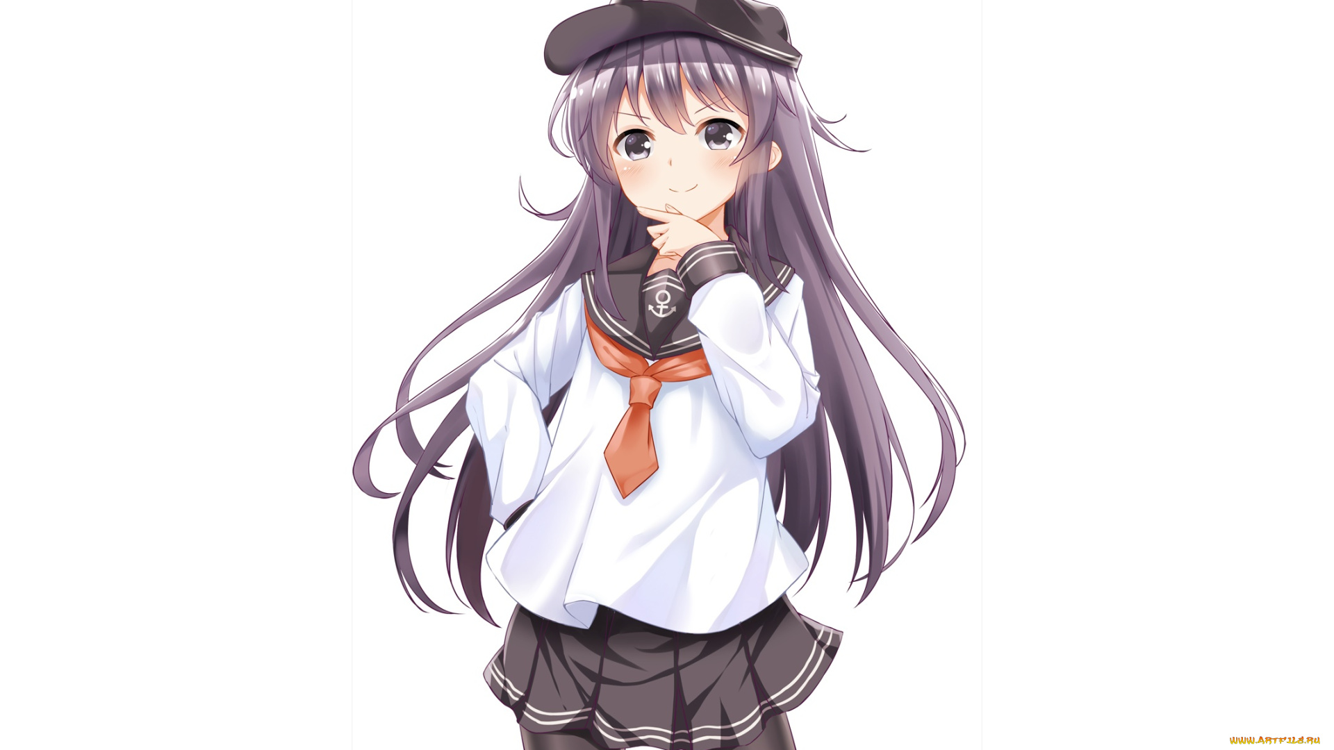 аниме, kantai, collection, фон, девушка, взгляд