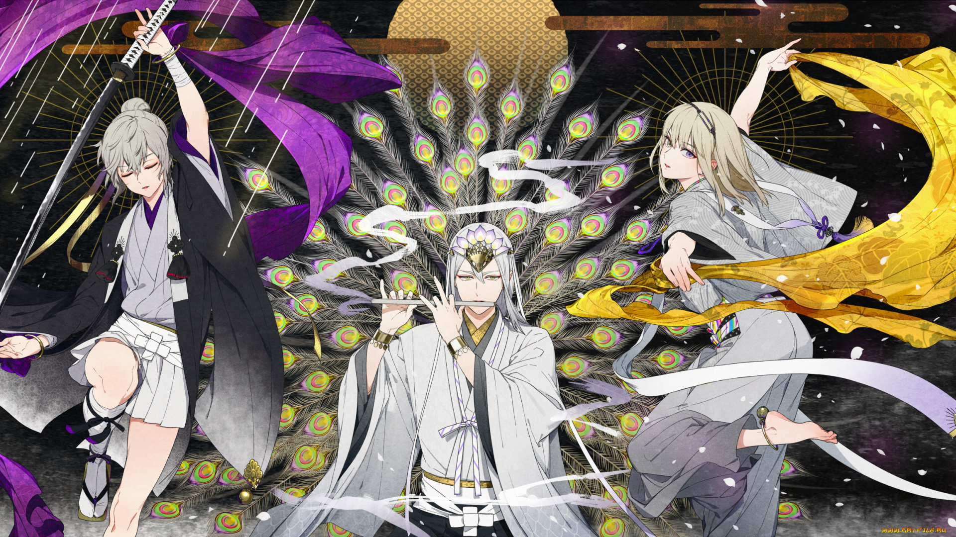 аниме, оружие, , техника, , технологии, меч, павлин, парни