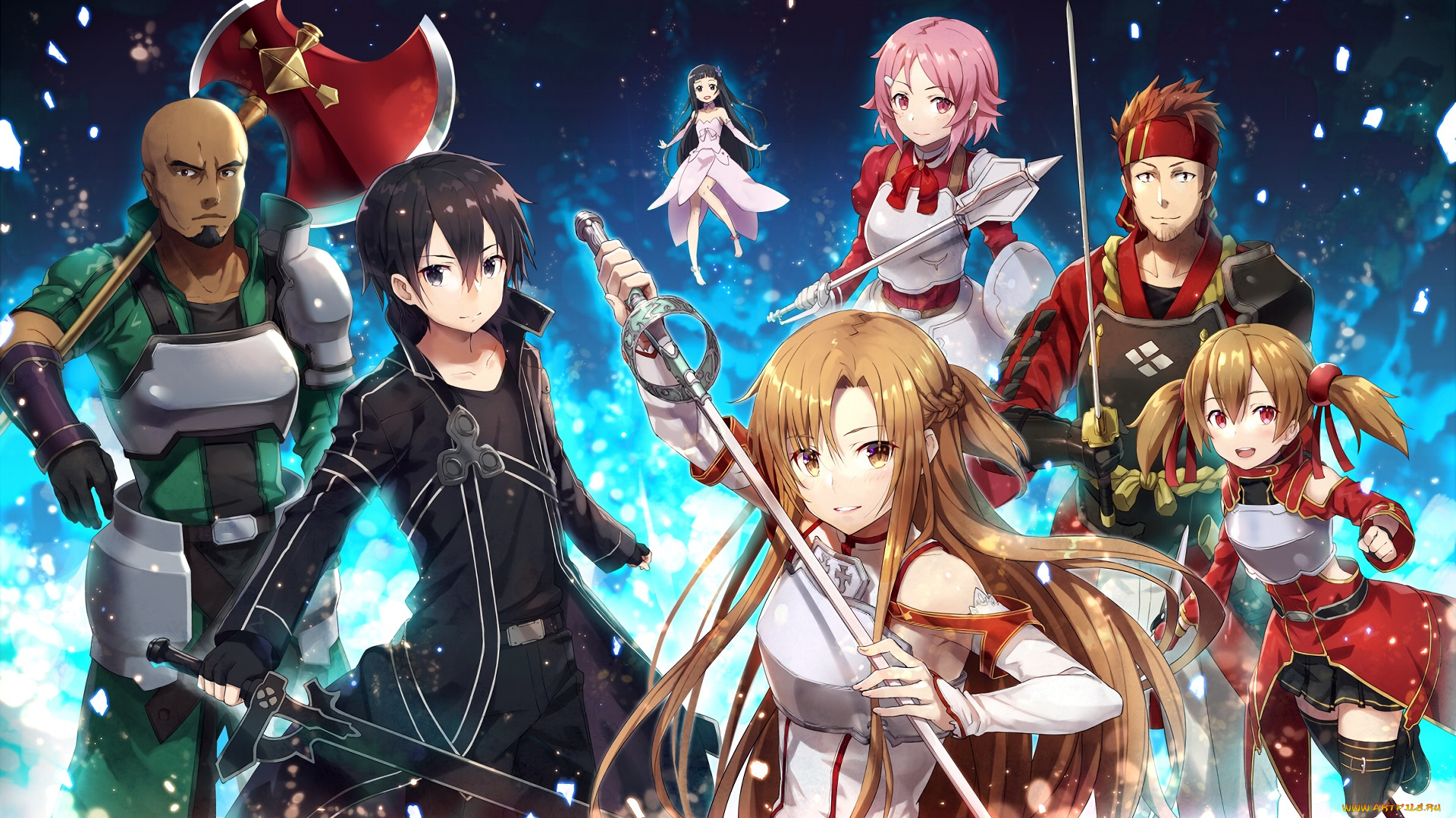 аниме, sword, art, online, персонажи