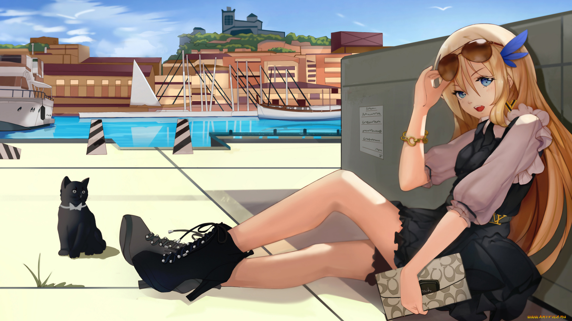 аниме, unknown, , другое, , девушка, взгляд, фон