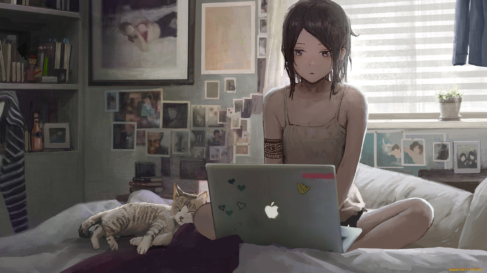 аниме, животные, , существа, девушка