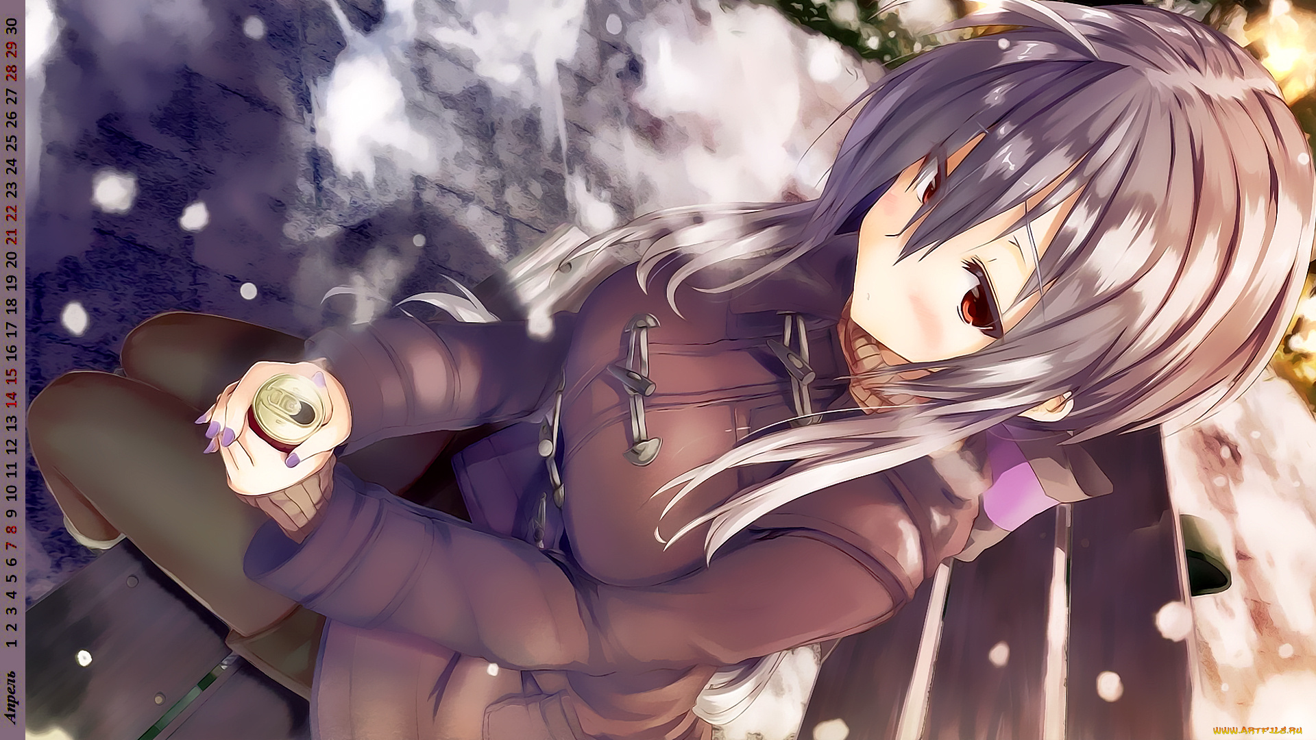 календари, аниме, взгляд, девушка