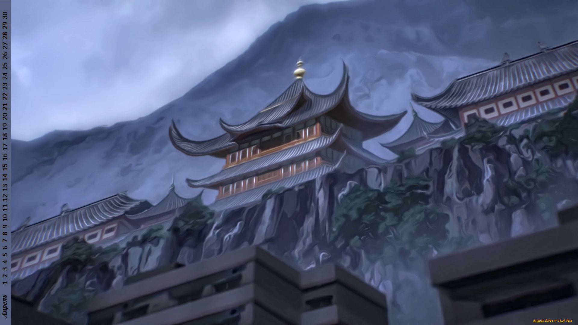 календари, рисованные, , векторная, графика, здание