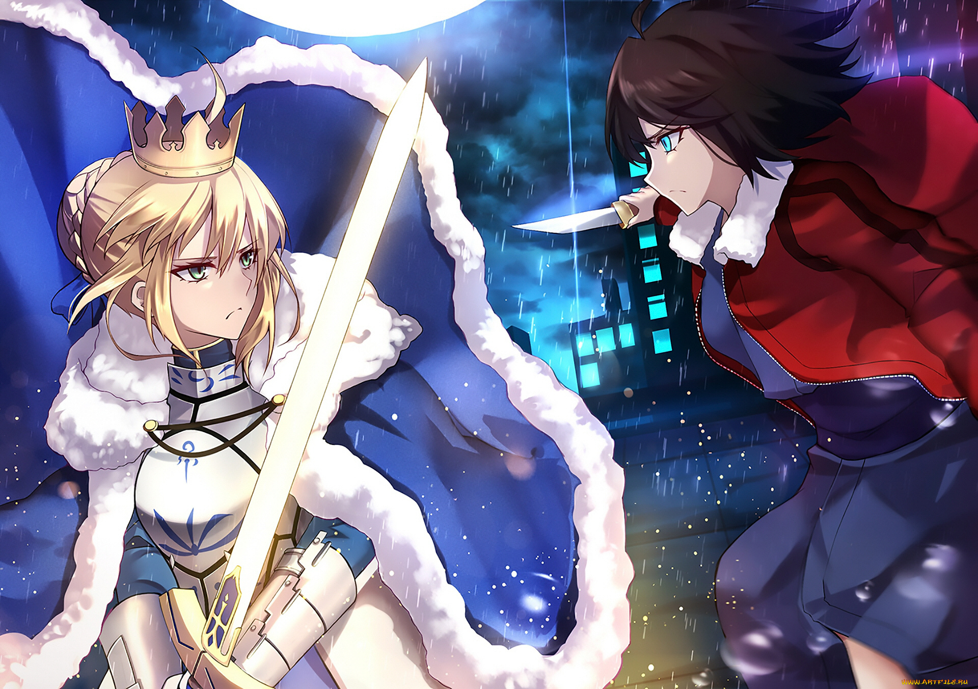 аниме, fate, stay, night, девушки