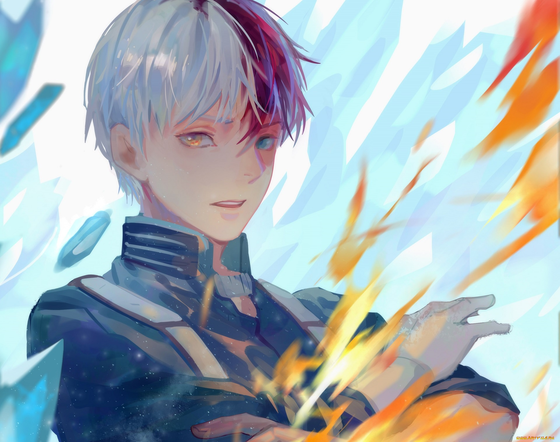 аниме, boku, no, hero, academia, boku, no, hero, academia, todoroki, shouto, fanart, from, pixiv