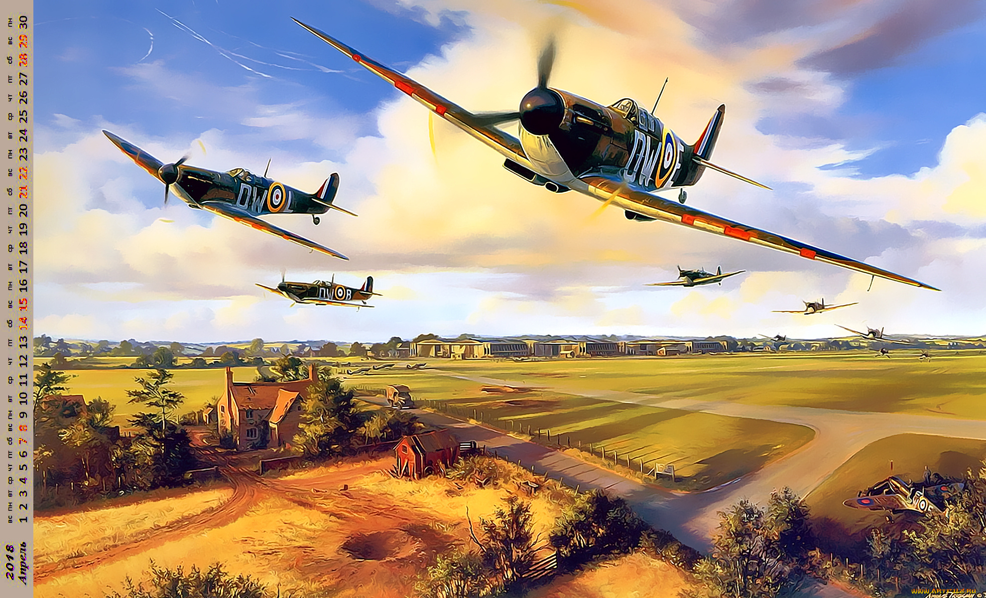 календари, рисованные, , векторная, графика, самолет