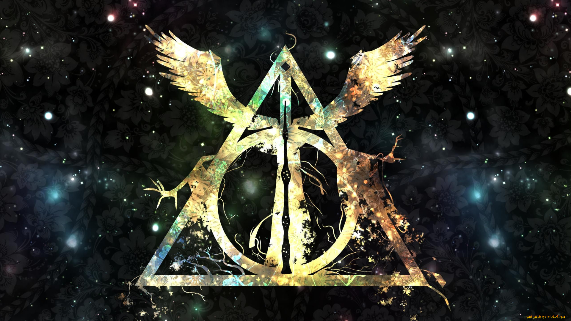 видео, игры, harry, potter, and, the, deathly, hallows, –, part, 1, узор, когти, крылья, знак, дары, смерти