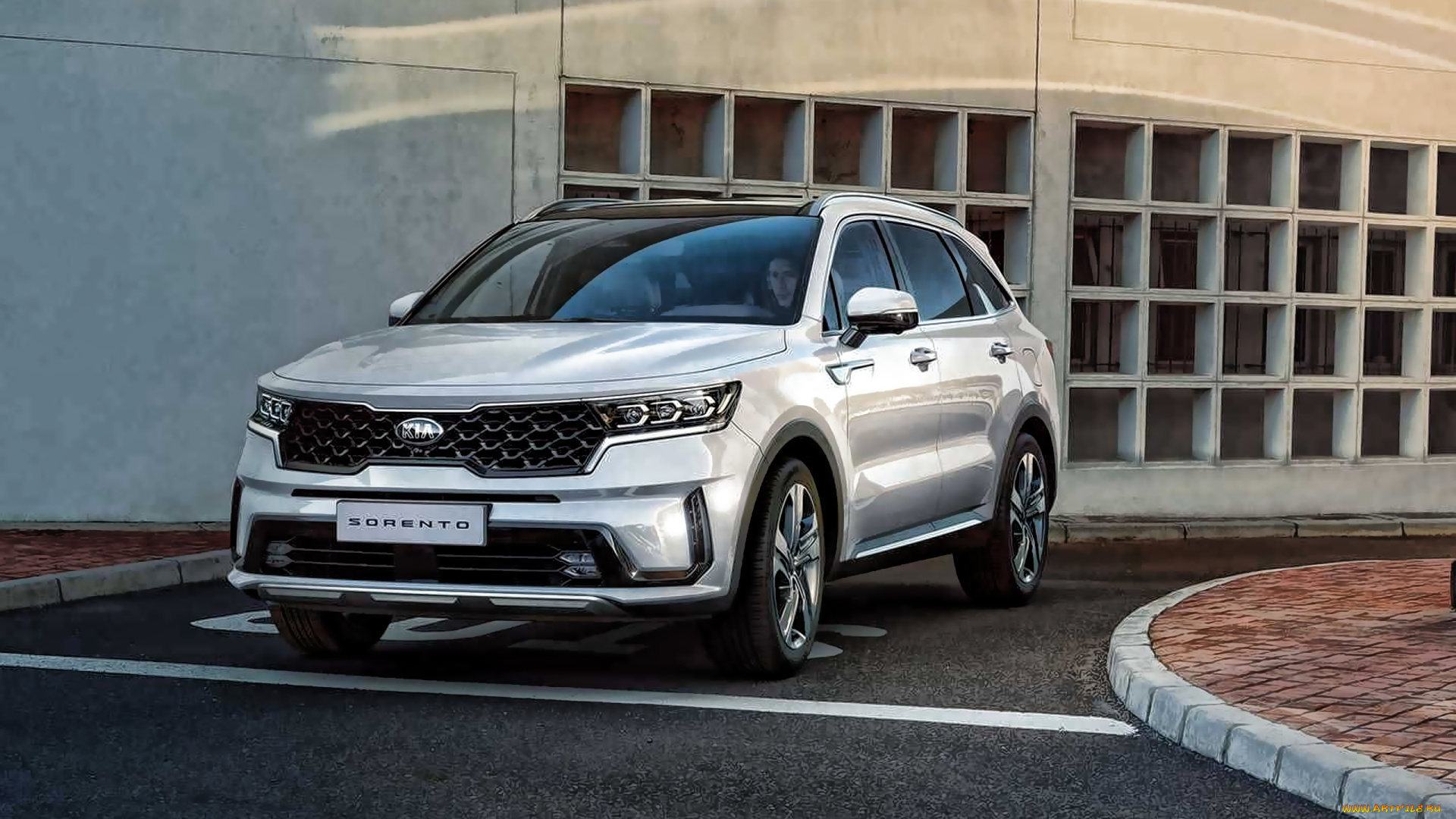 2021, kia, sorento, автомобили, kia, sorento, вид, спереди, внешний, белый, внедорожник, новый, люкс, корейские