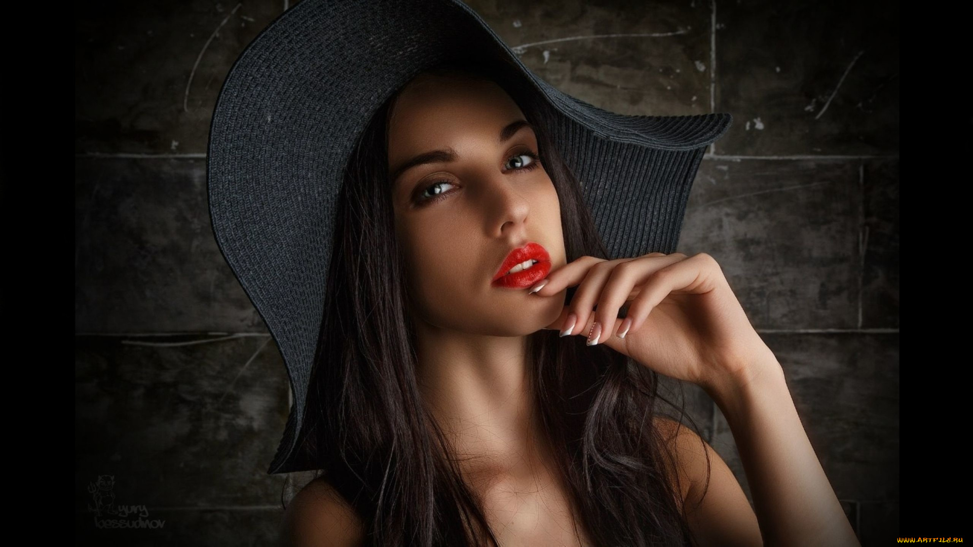 alla, berger, девушки, алла, бергер, alla, berger, шляпа, портрет, лицо, алла, бергер, девушка, красотка, красавица, брюнетка, поза, стройная, тату, татуировка, макияж, взгляд