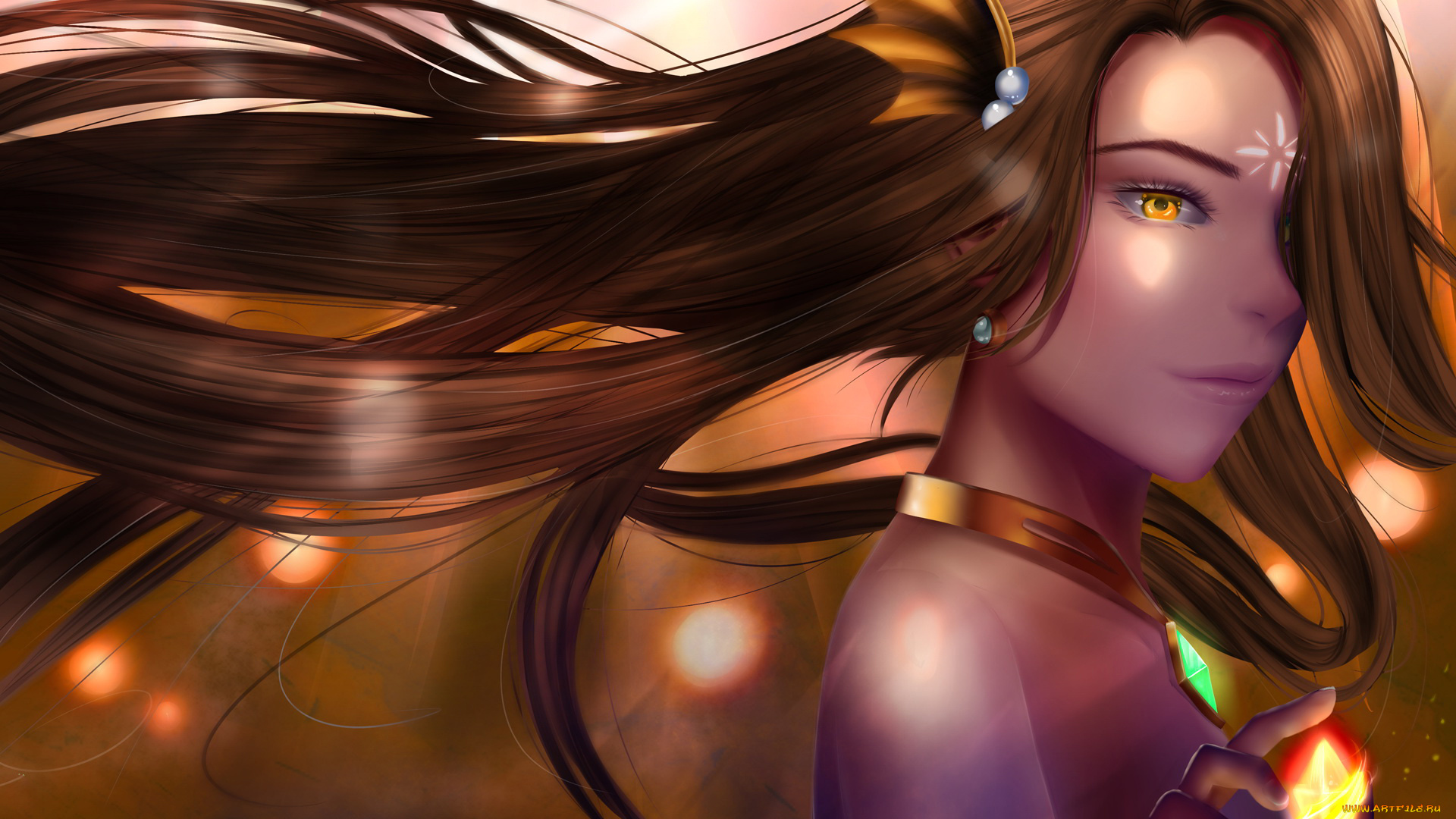 аниме, summer, wars, девушка, фон, волосы