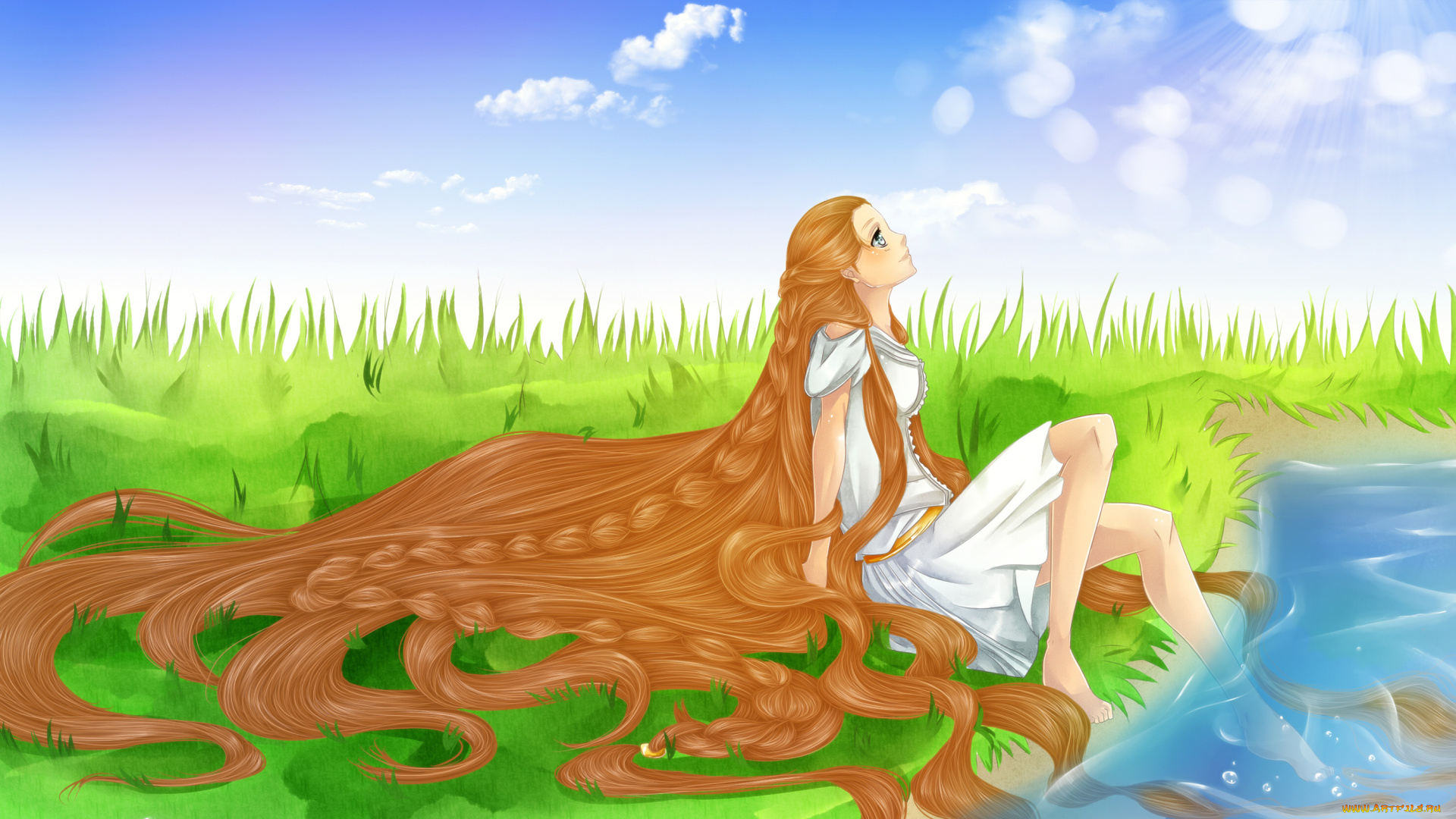 аниме, unknown, , другое, , девушка, фон, волосы