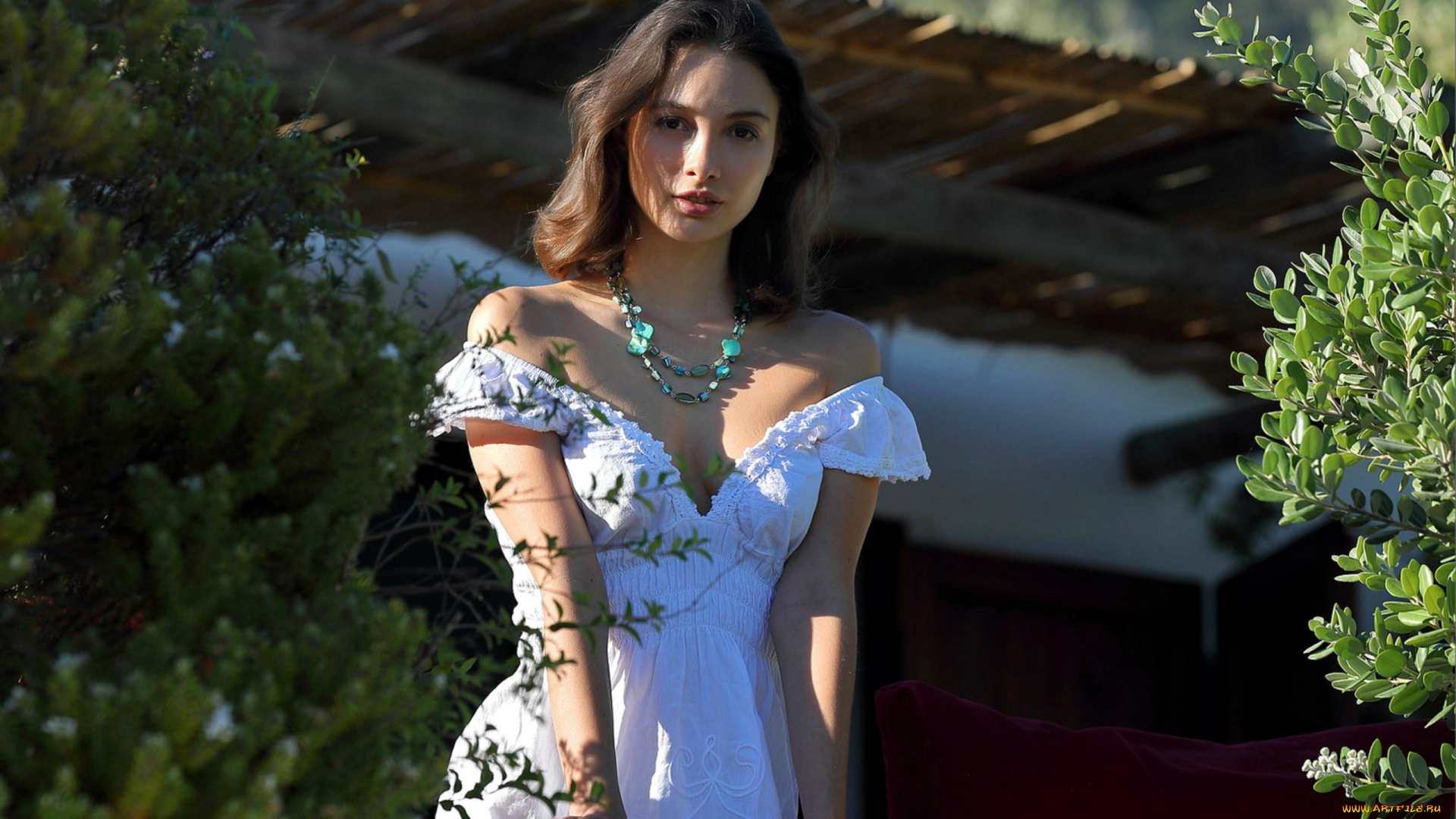 девушки, -, брюнетки, , шатенки, декольте, бусы, calypso, a