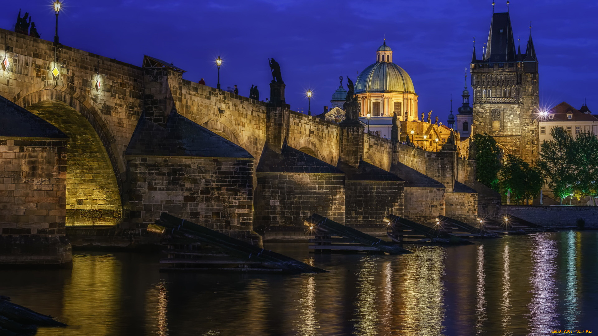 города, прага, , чехия, влтава, мост