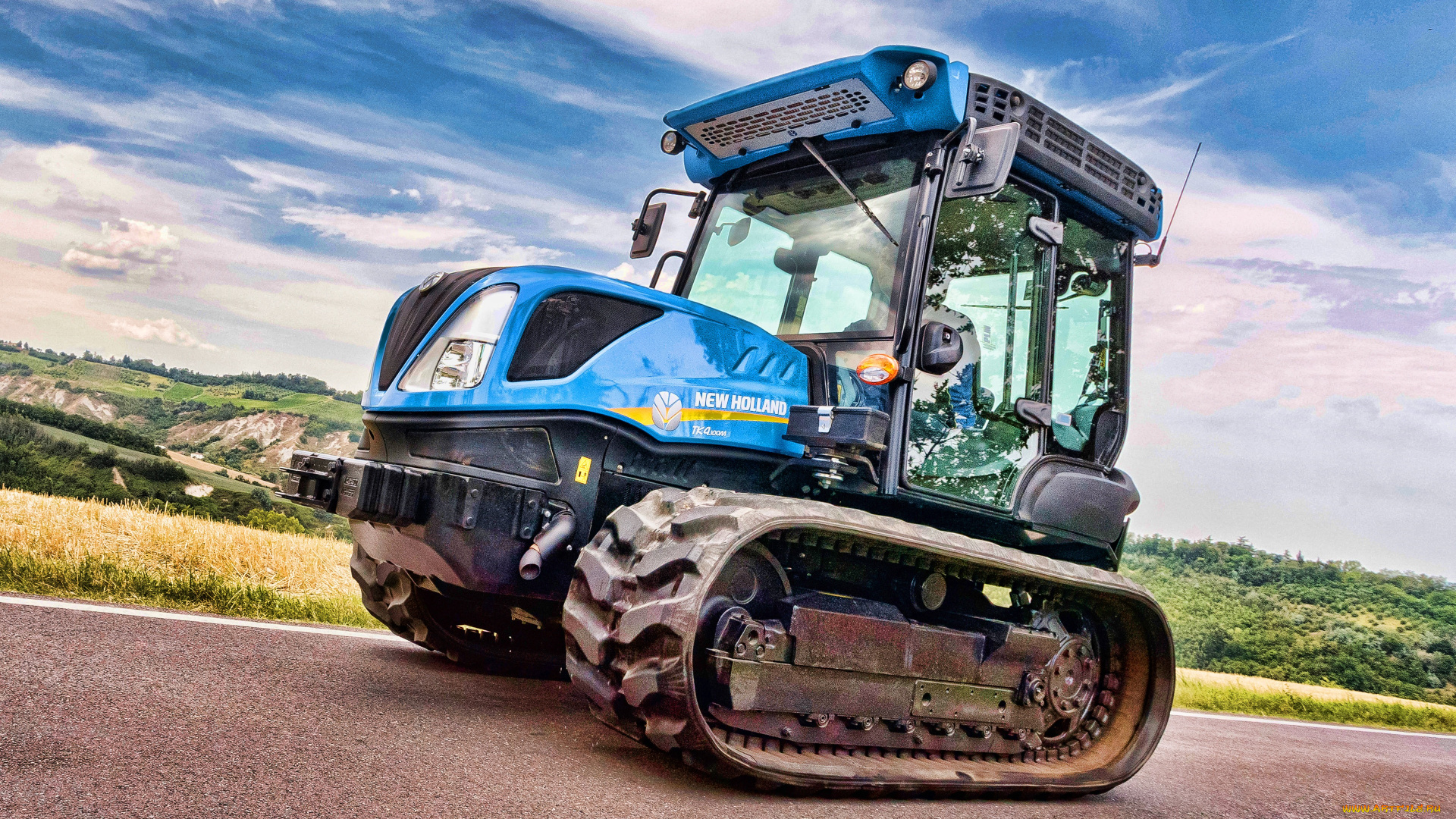 new, holland, tk4-100m, техника, тракторы, на, гусенецах, new, holland, tk4-100m, 4k, гусеничный, трактор, тракторы, 2020, года, сельхозтехника, уборка, урожая