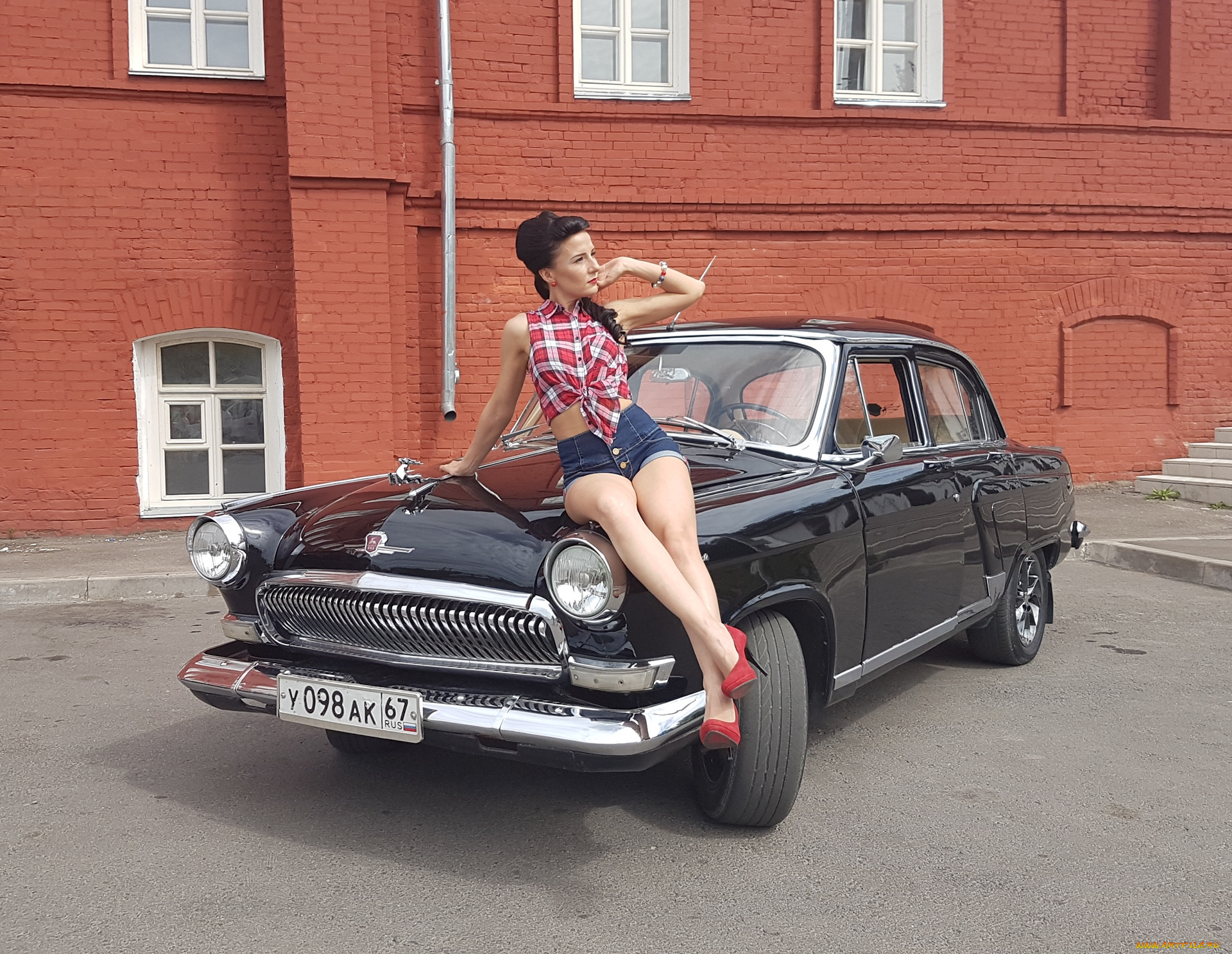 газ-, 21, волга, автомобили, -авто, с, девушками, газ-, 21, волга, автомобиль, чёрный, классика, ретро, девушка