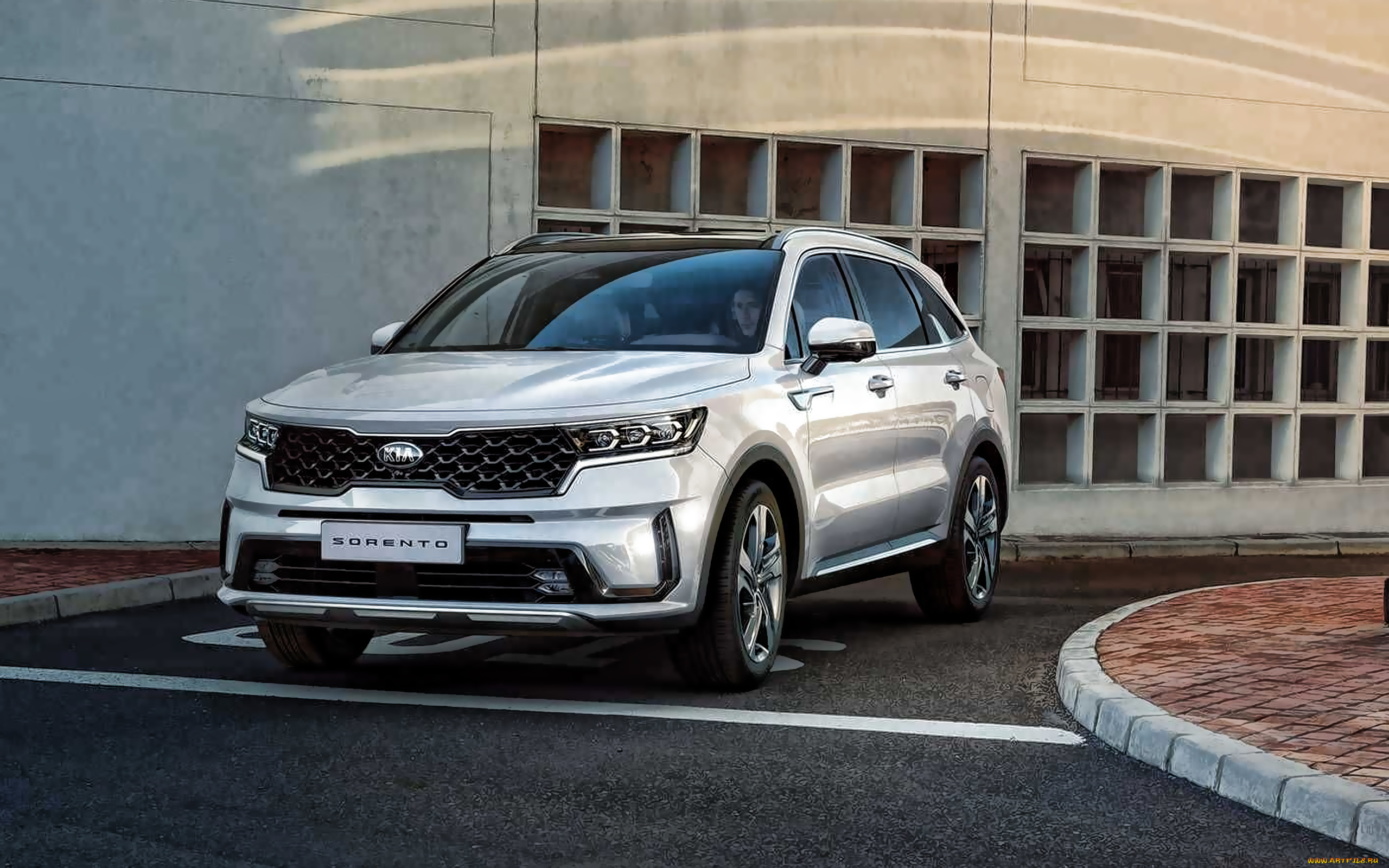2021, kia, sorento, автомобили, kia, sorento, вид, спереди, внешний, белый, внедорожник, новый, люкс, корейские