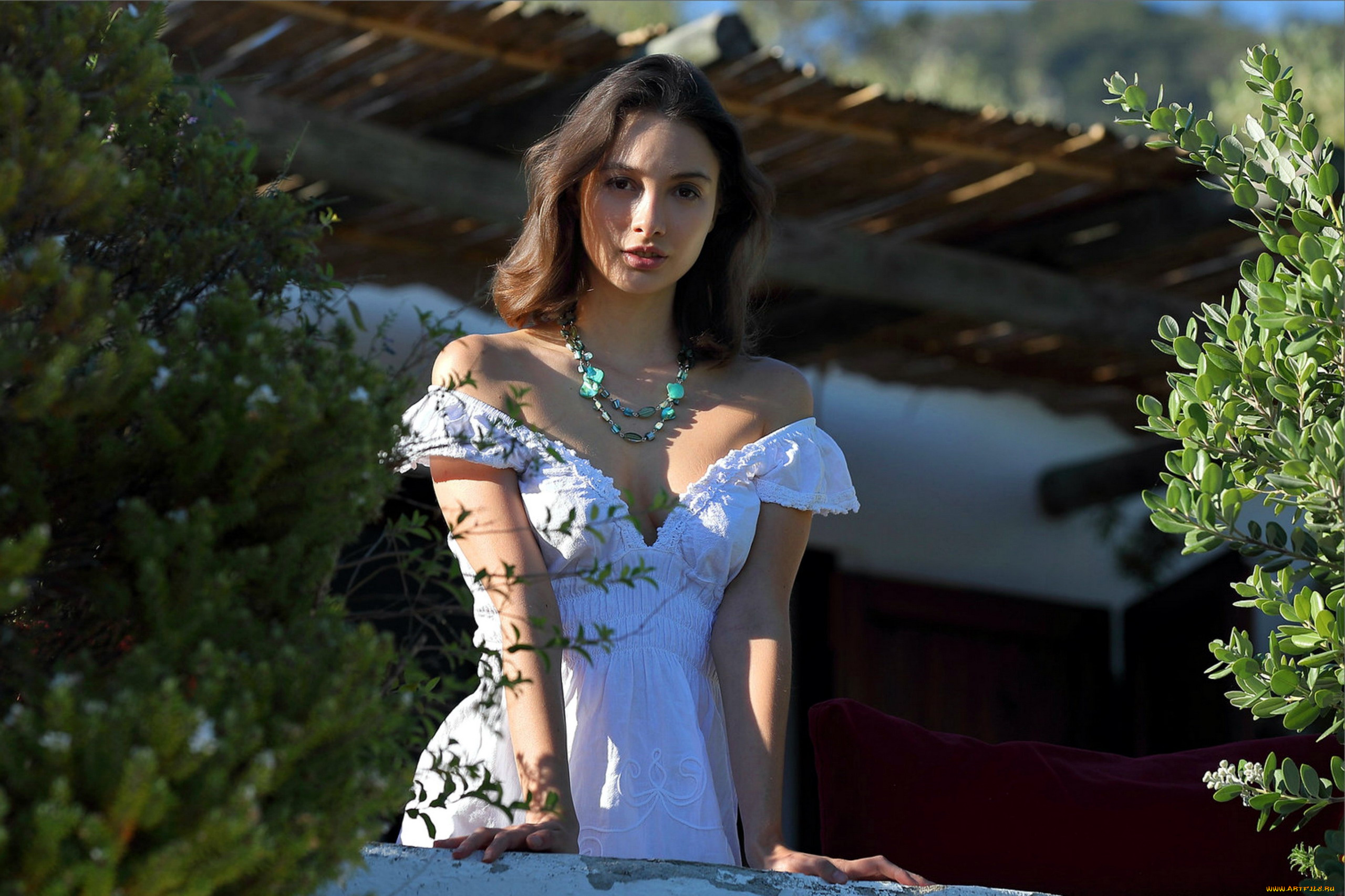 девушки, -, брюнетки, , шатенки, декольте, бусы, calypso, a