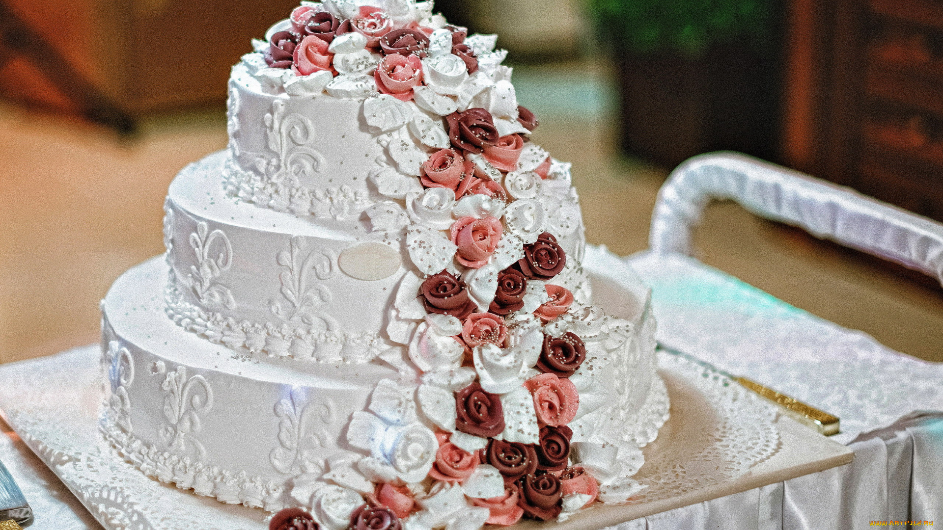 еда, торты, свадебный, торт