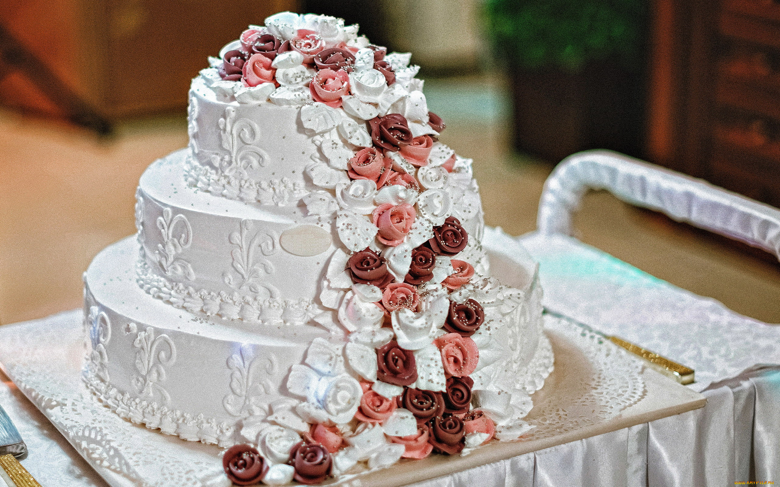 еда, торты, свадебный, торт