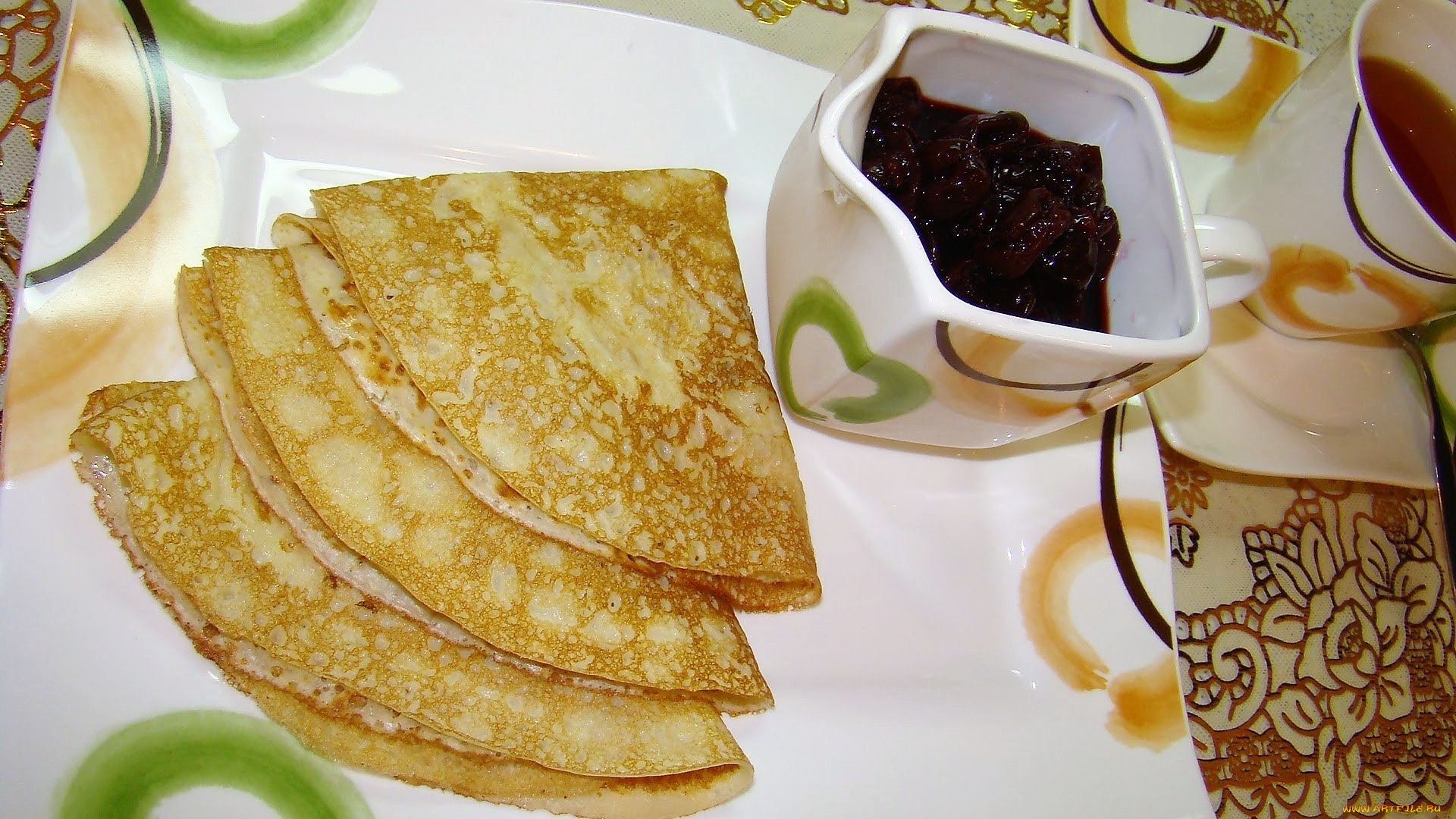 еда, блины, , оладьи, варенье