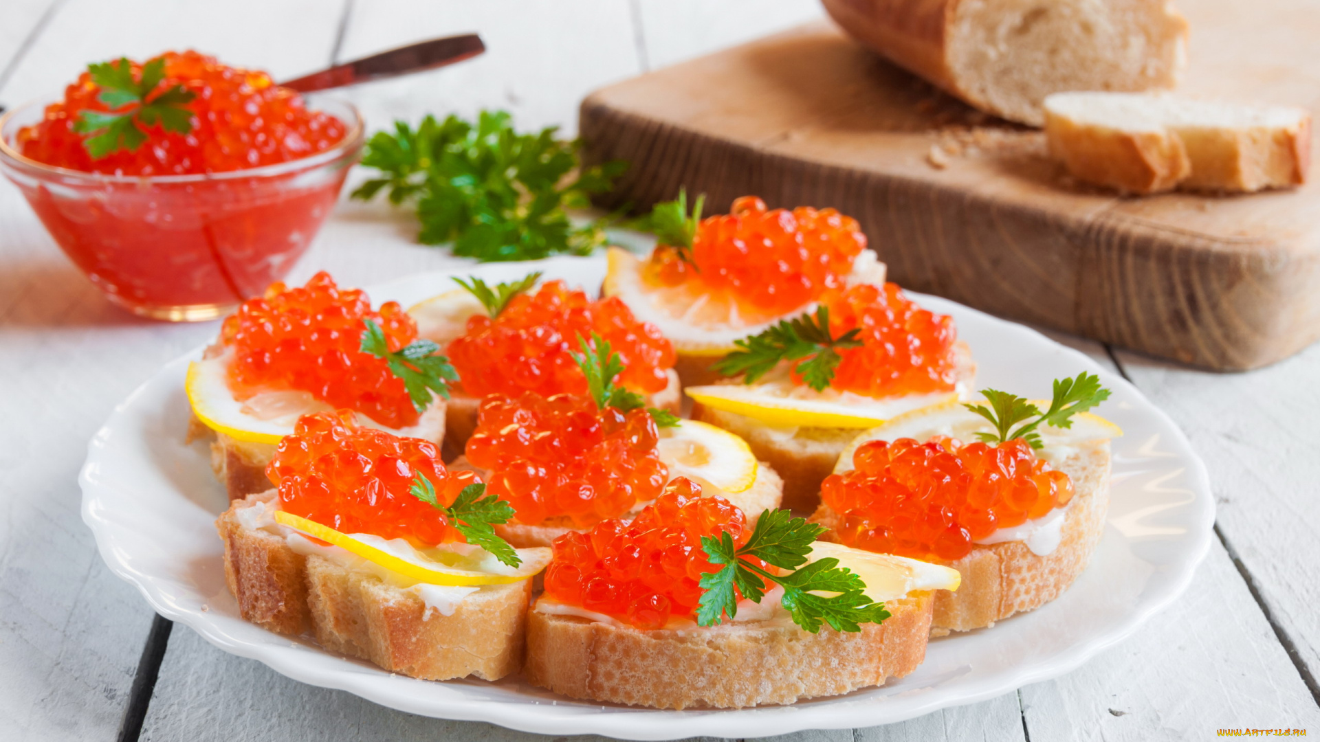 еда, икра, бутерброды, красная, деликатес, петрушка