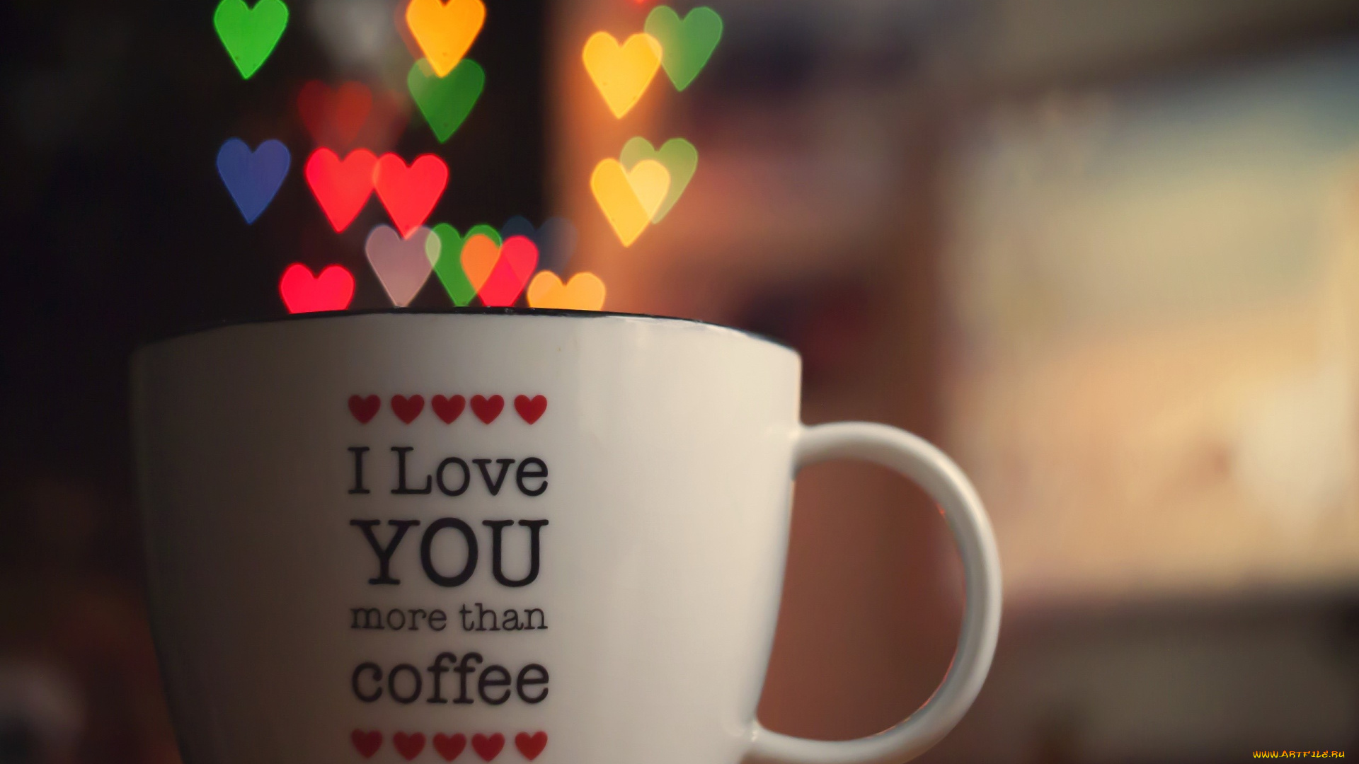 разное, предметы, быта, чашка, надпись, сердечки